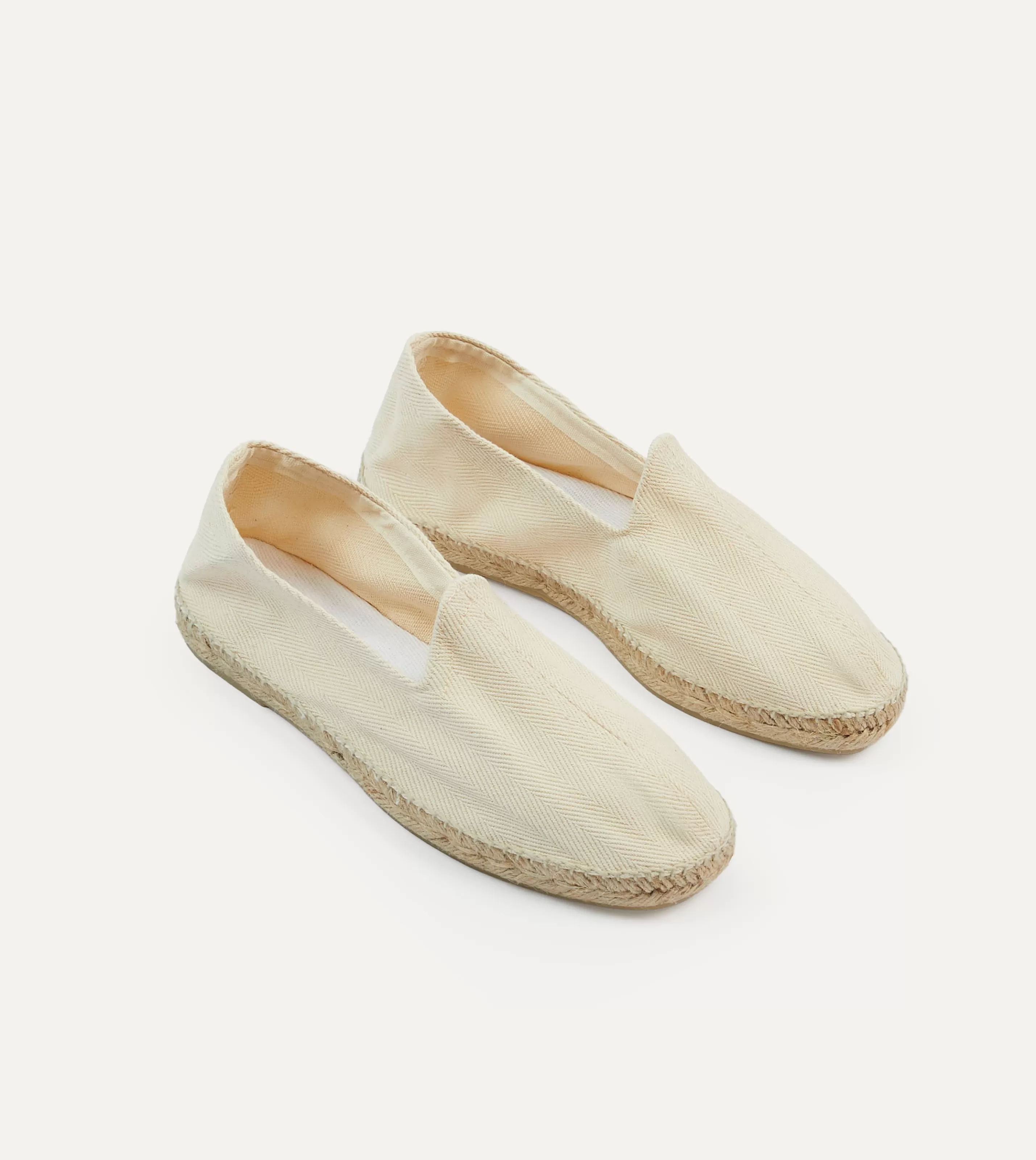 Drake’s Espadrilles | Herringbone Cotton Espadrilles Ecru