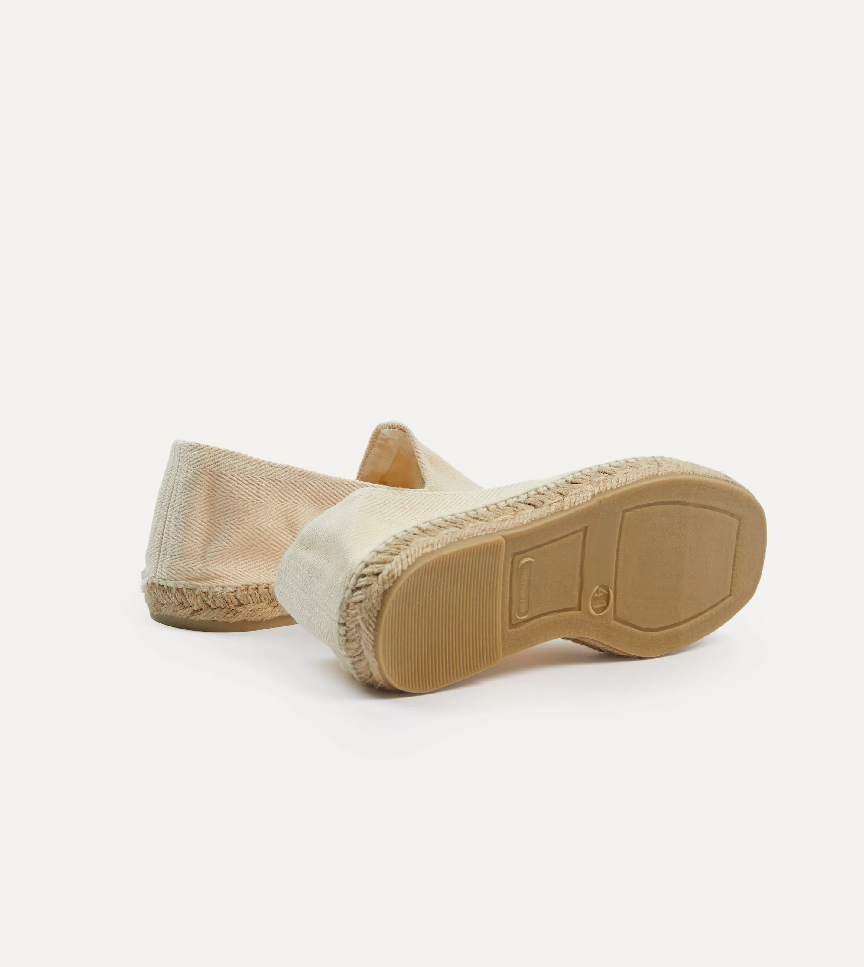 Drake’s Espadrilles | Herringbone Cotton Espadrilles Ecru