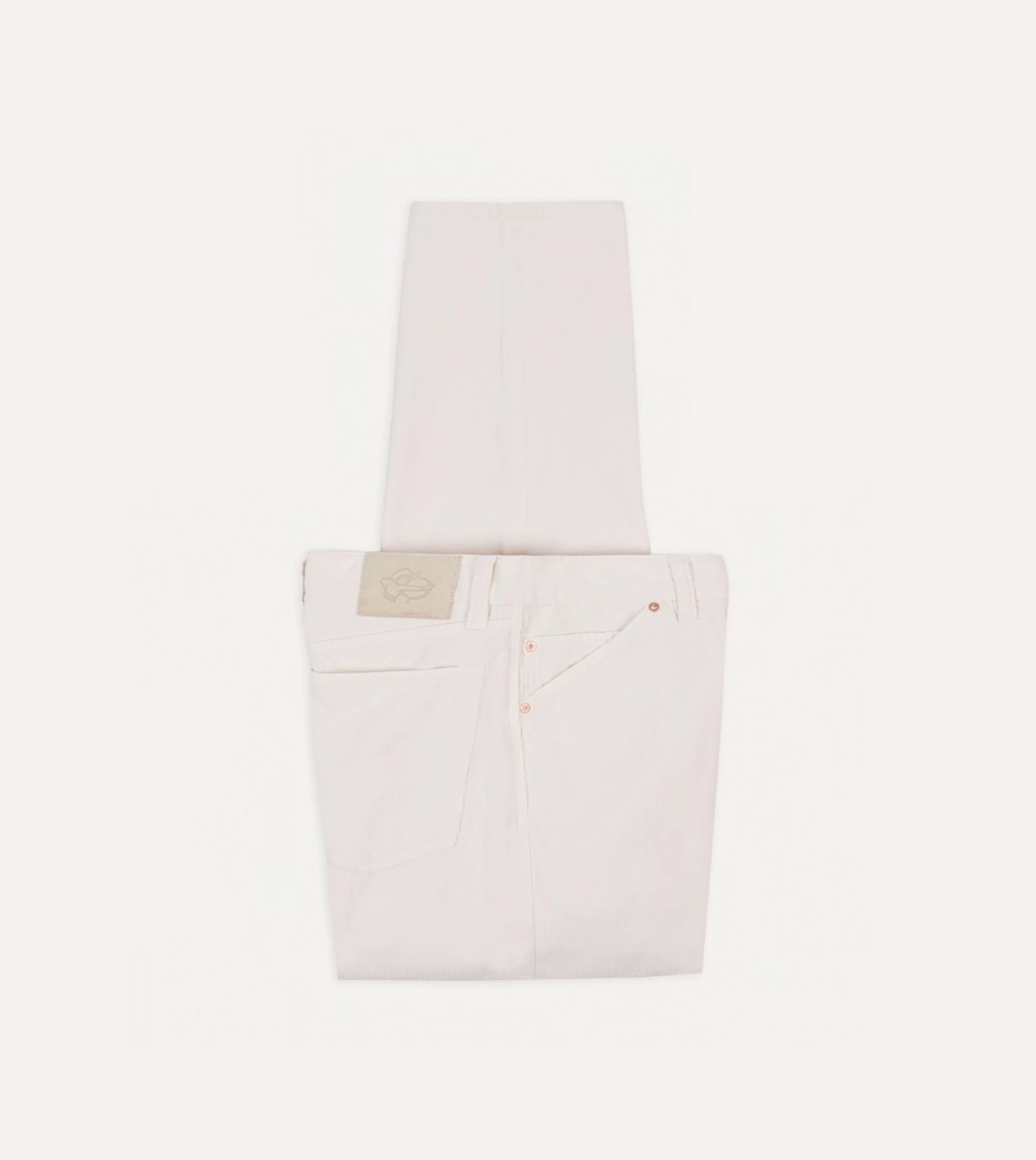 Drake’s Trousers | Japanese Selvedge Needlecord Five-Pocket Trousers Ecru