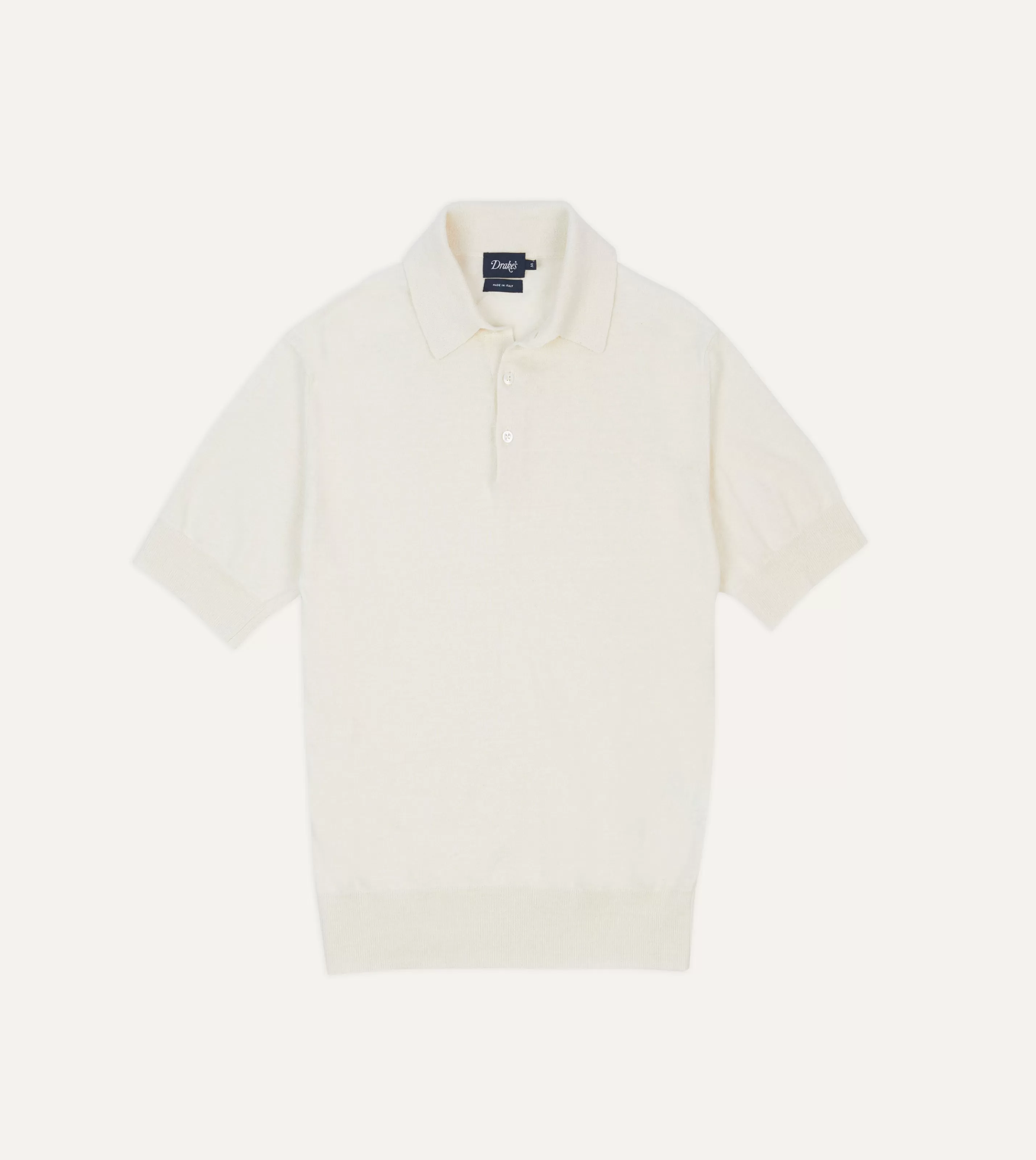 Drake’s Polos & Sweatshirts | Knitted Crepe Cotton Short-Sleeve Polo Shirt Ecru