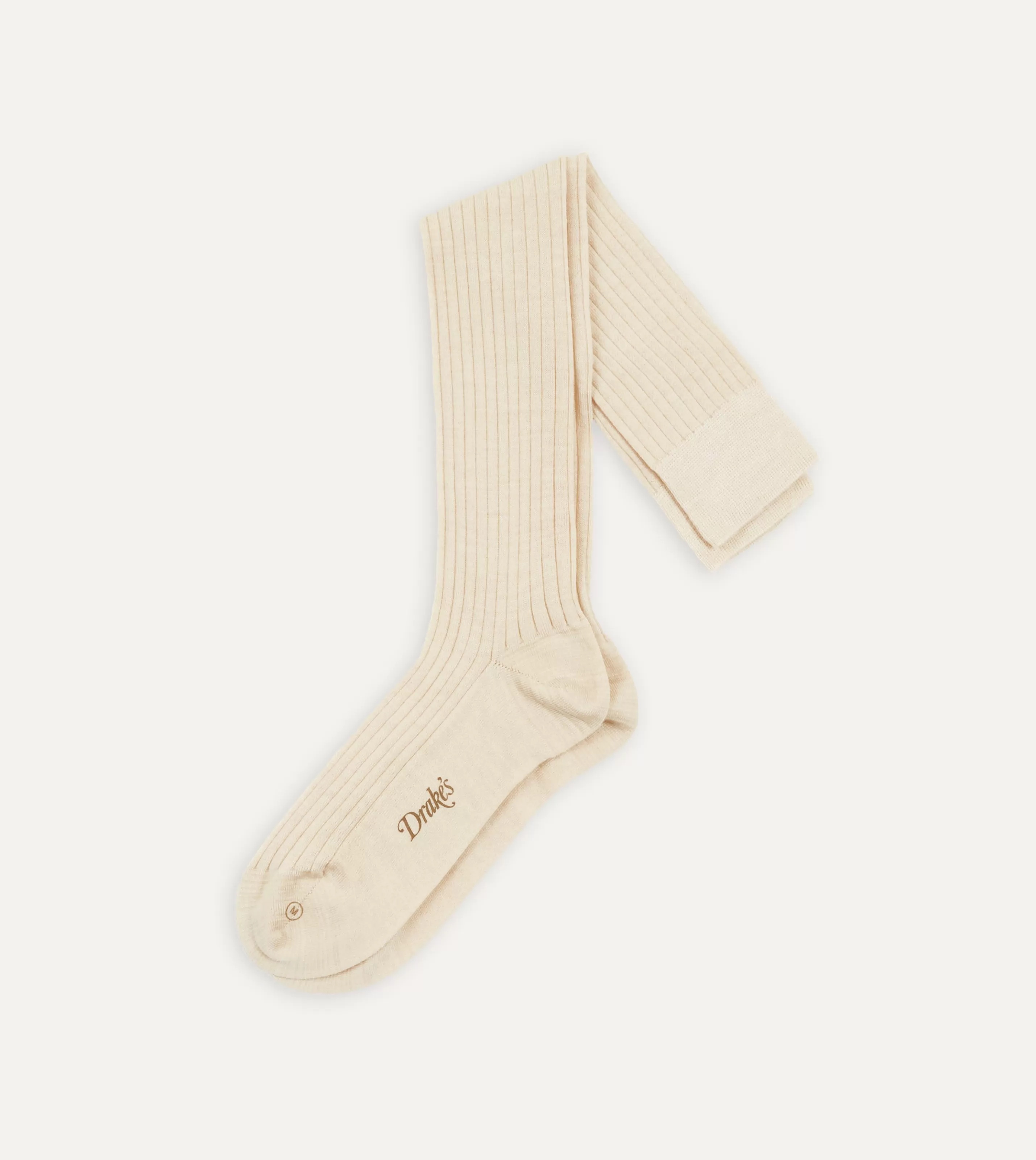 Drake’s Socks | Socks | Wool Over-the-Calf Socks Ecru