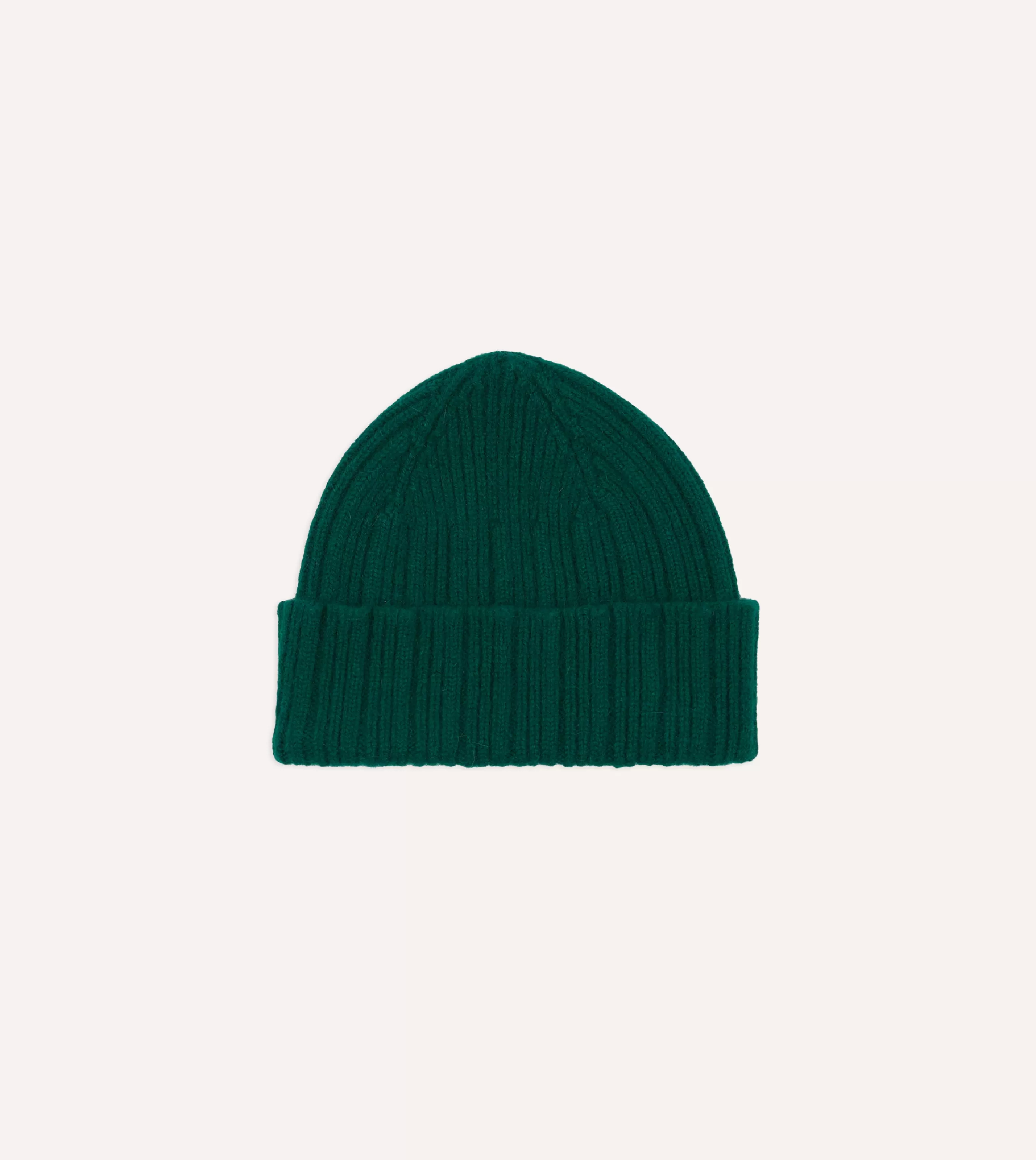 Drake’s Hats | Hats | Angora Lambswool Ribbed Knit Cap Forest green