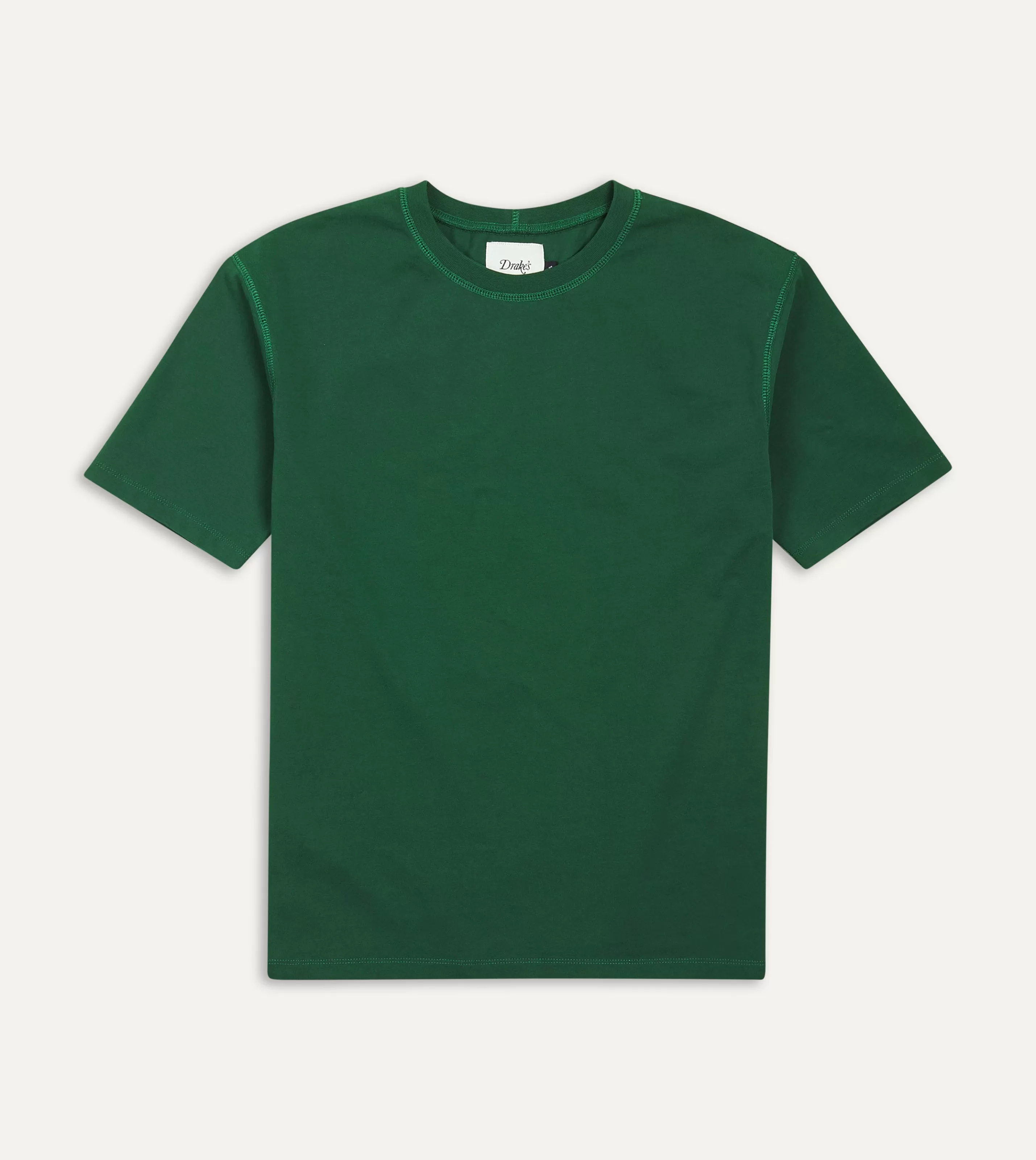 Drake’s T-Shirts | T-Shirts | Cotton Crew Neck Hiking T-Shirt Forest green