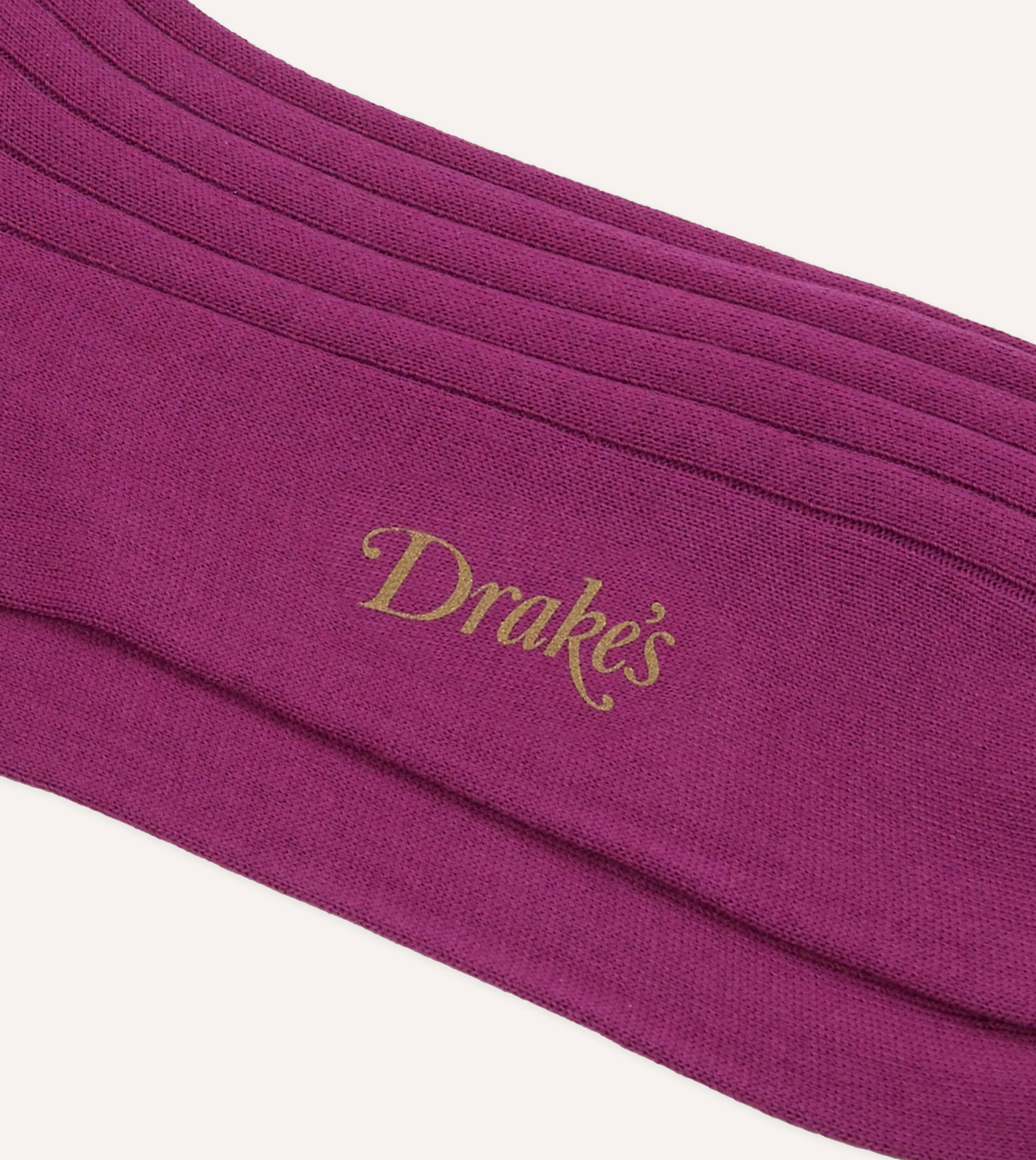 Drake’s Socks | Socks | Cotton Mid-Calf Socks Fuchsia