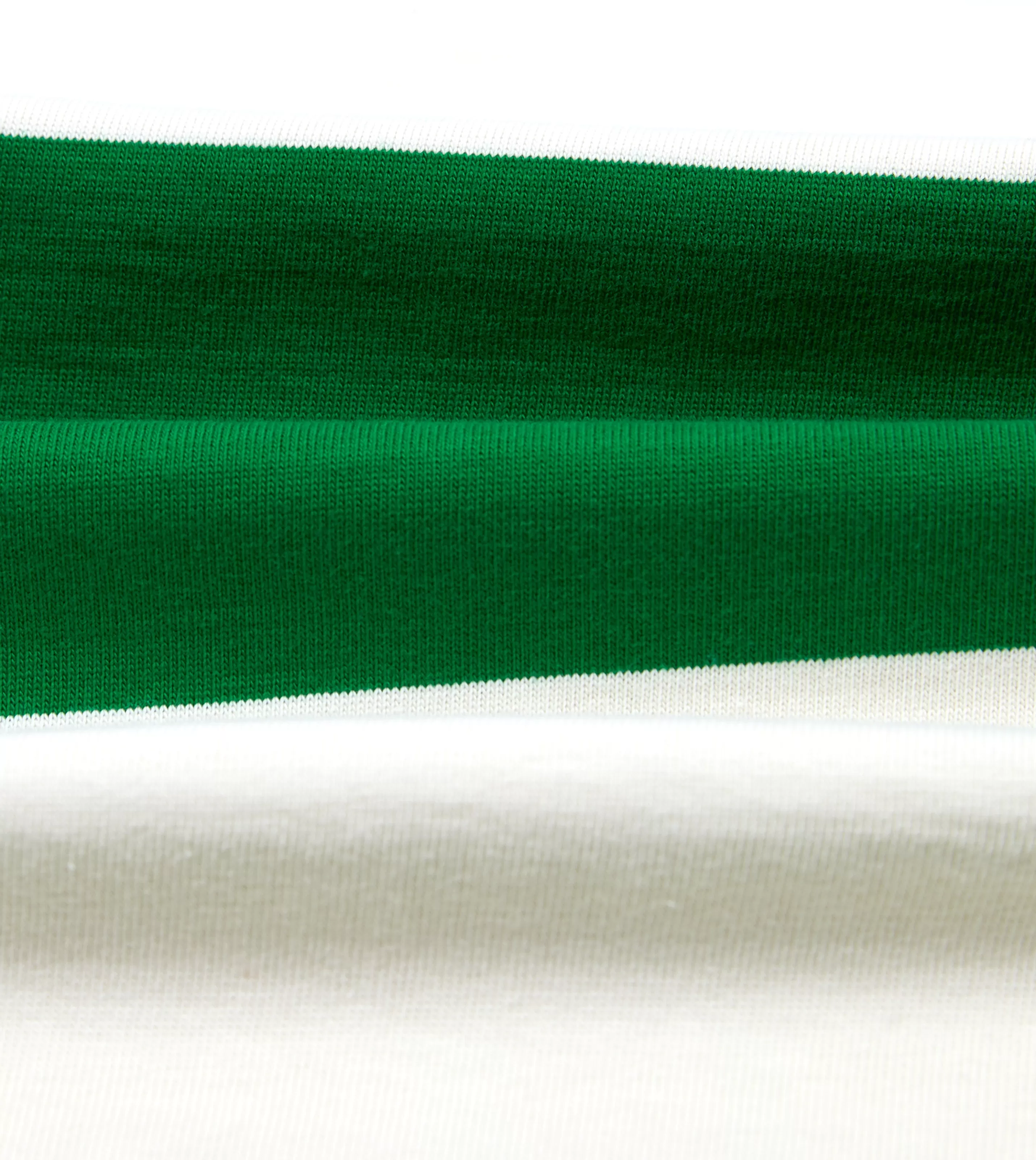 Drake’s T-Shirts | And White Wide Stripe Heavy Cotton Crew Neck Hiking T-Shirt Green