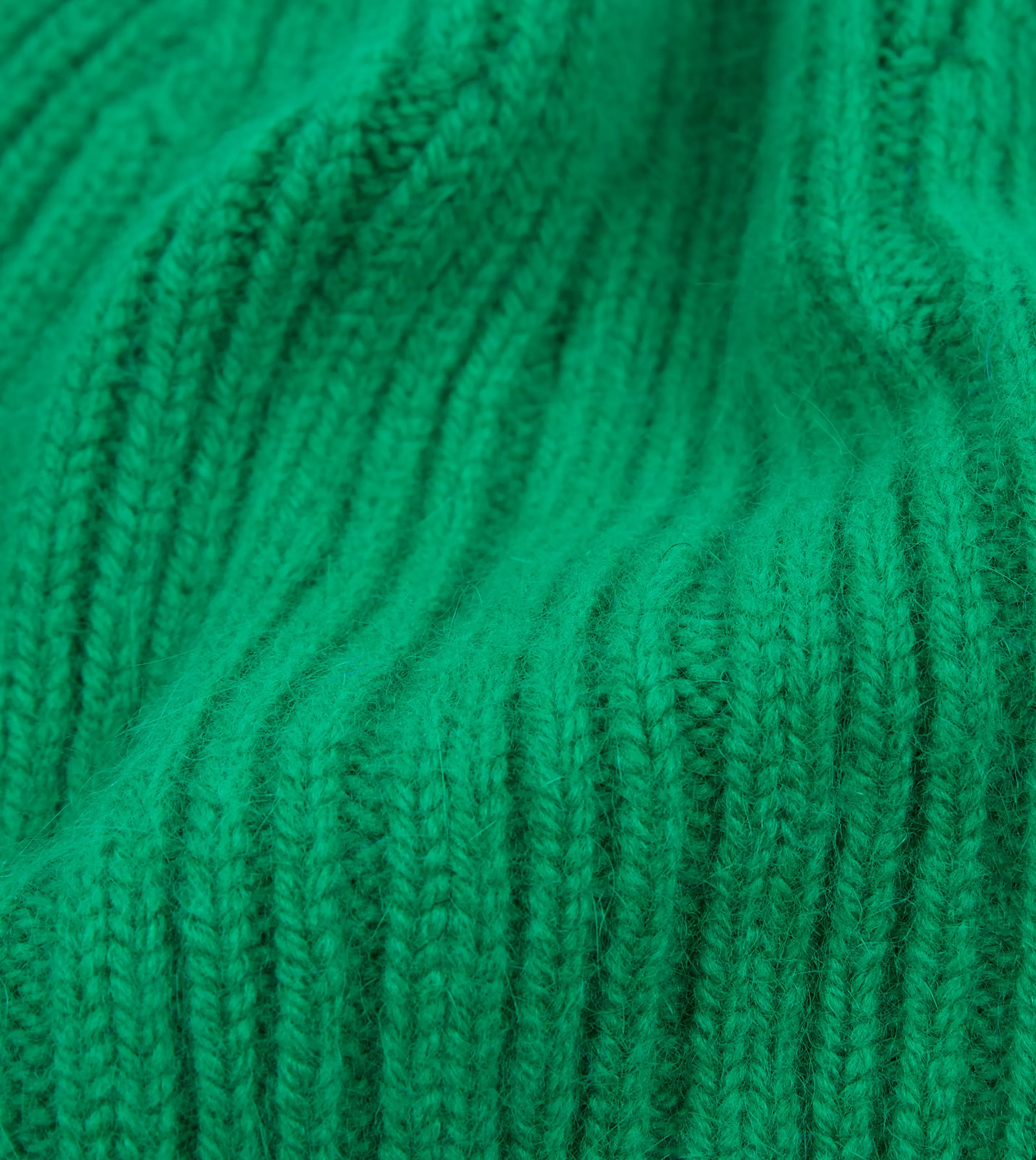 Drake’s Hats | Angora Lambswool Ribbed Knit Cap Green