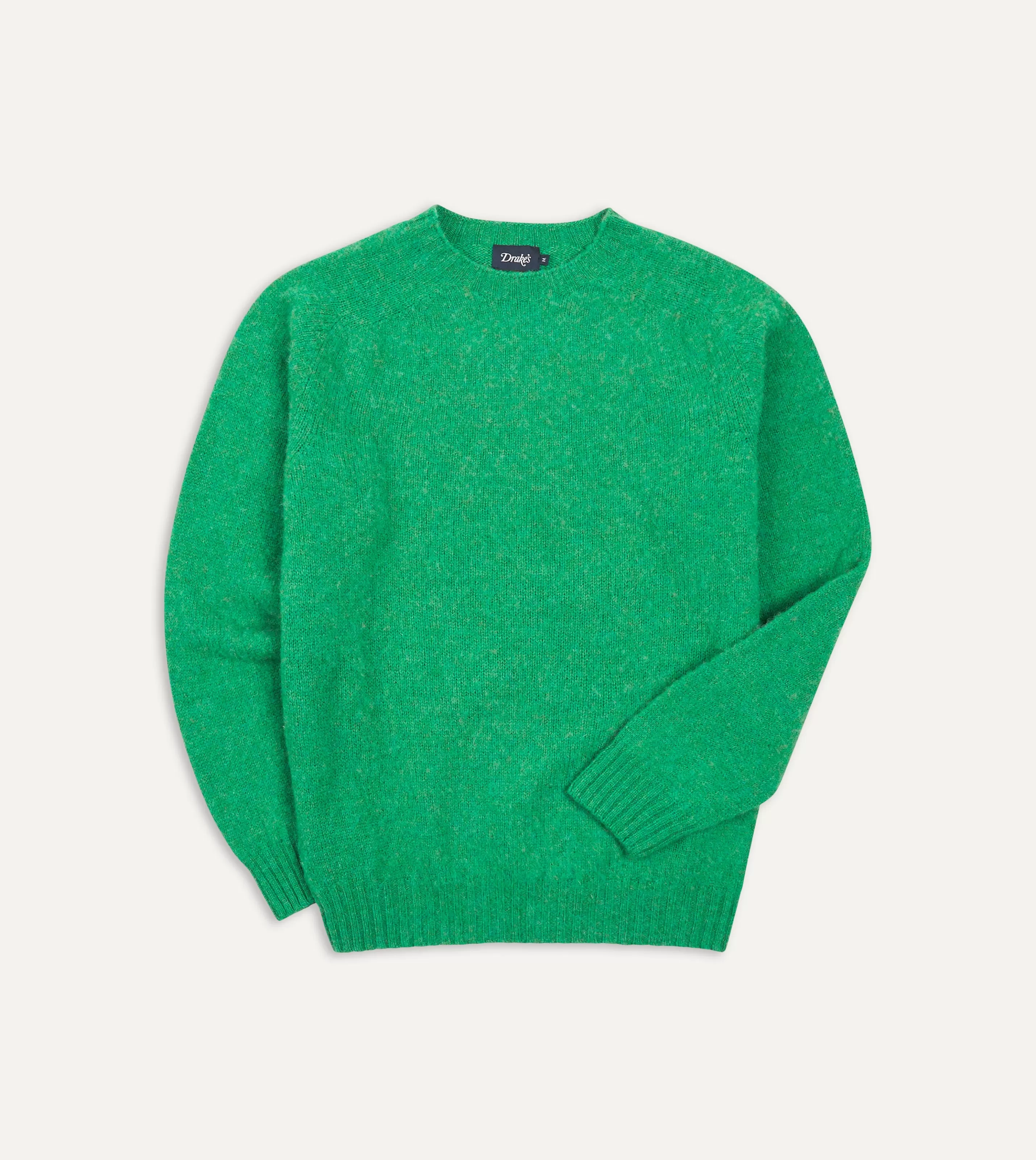 Drake’s Knitwear | Knitwear | Brushed Shetland Crew Neck Jumper Green