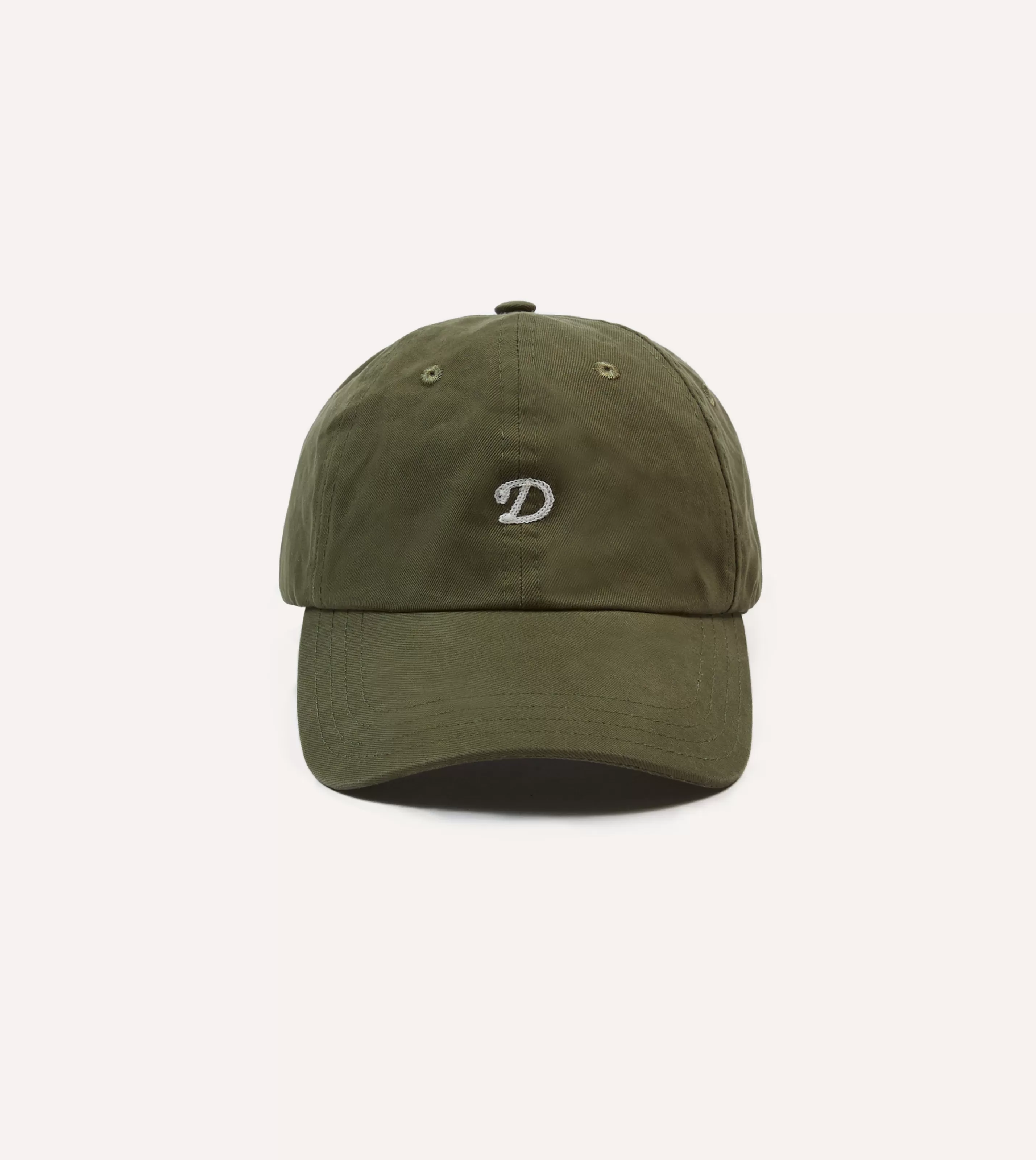 Drake’s Hats | Chainstitch 'D' Cotton Twill Baseball Cap Green