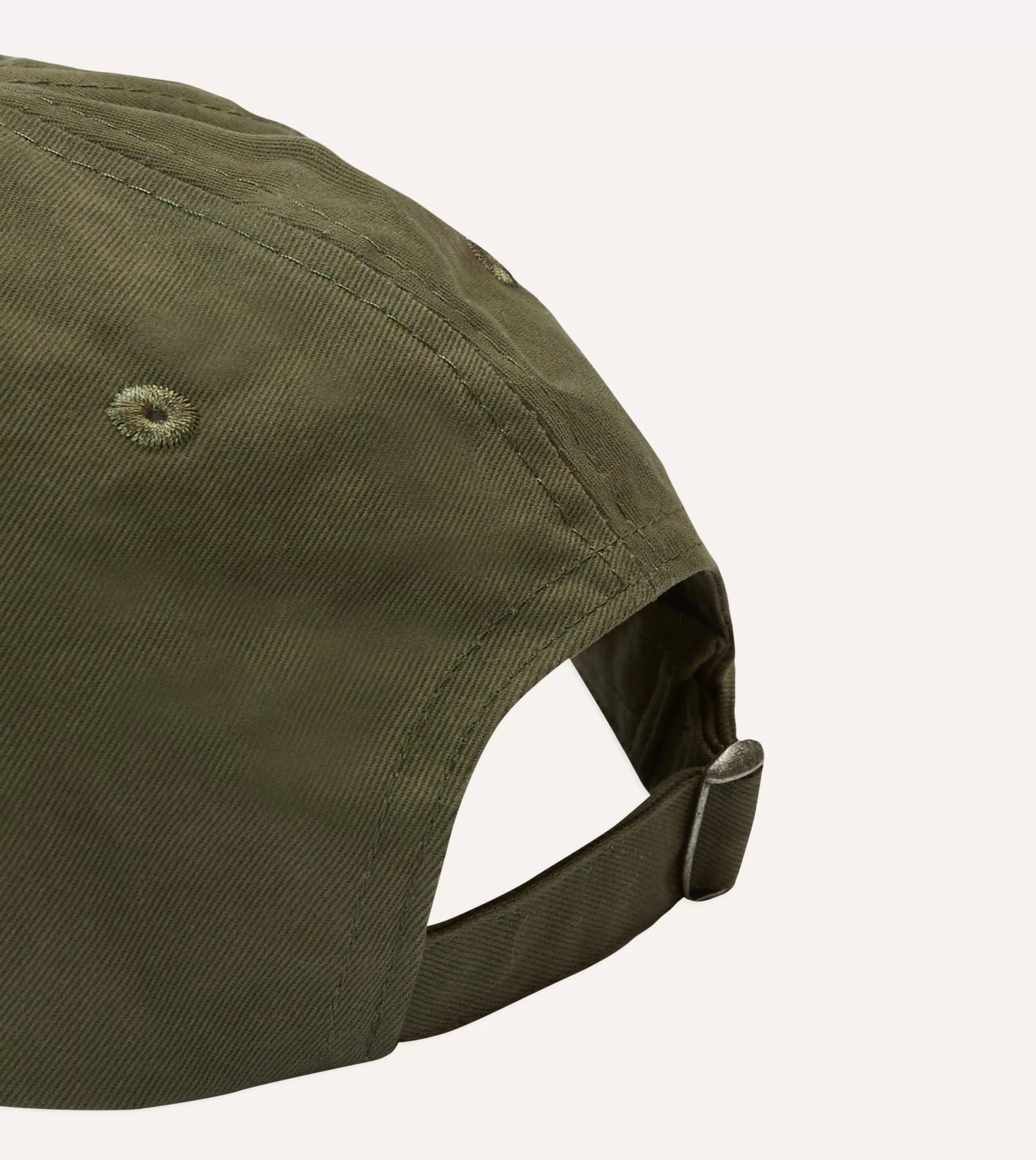 Drake’s Hats | Chainstitch 'D' Cotton Twill Baseball Cap Green