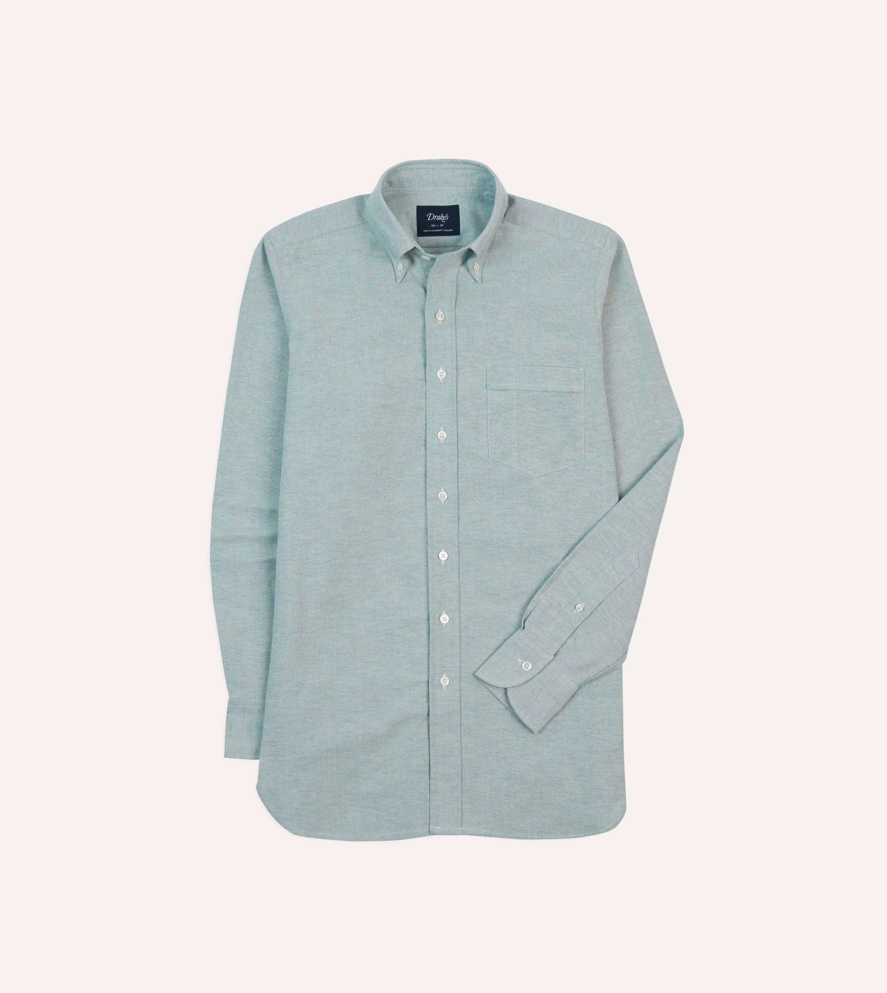 Drake’s Shirts | Formal Shirts | Cotton Oxford Cloth Button-Down Shirt Green