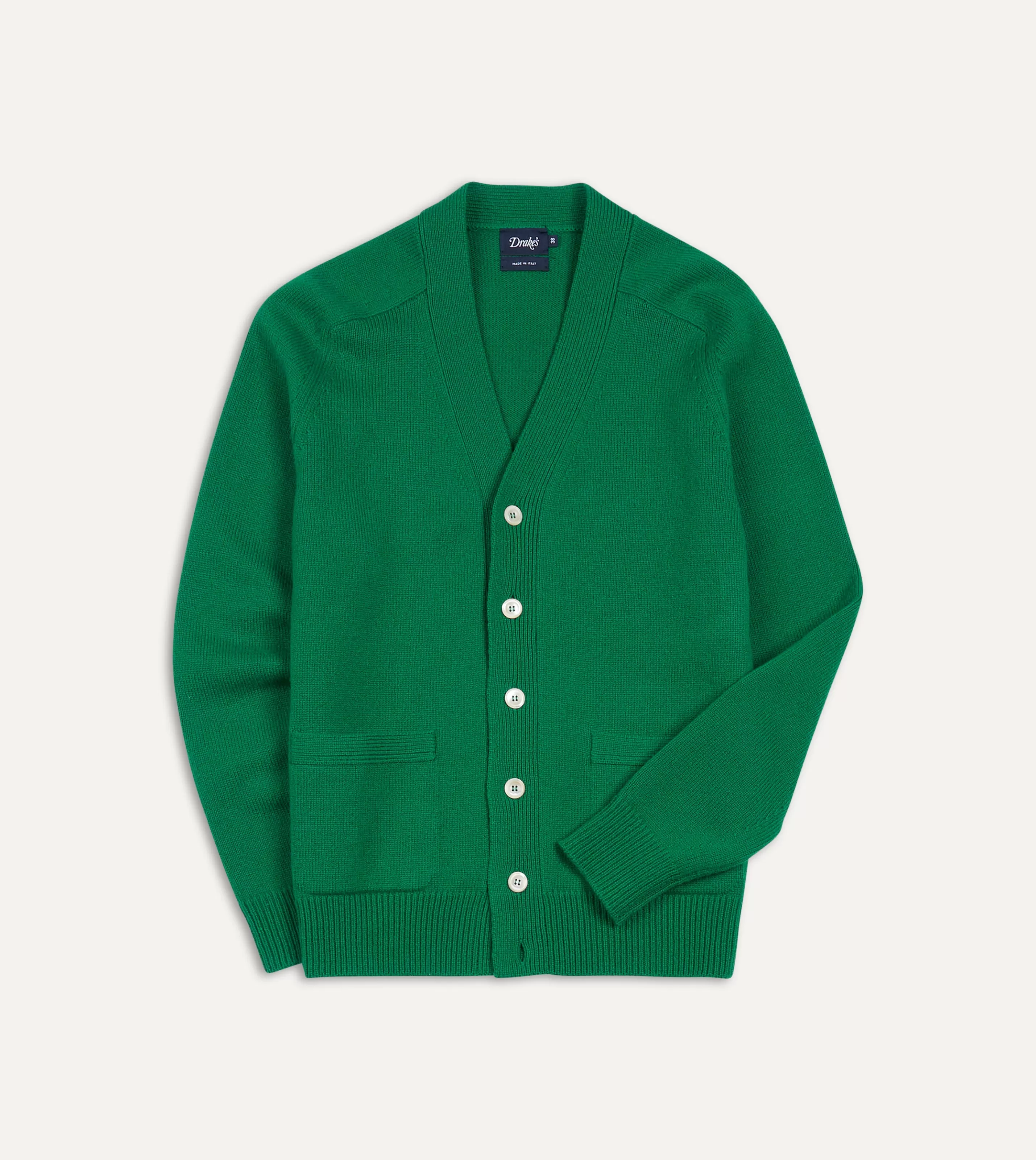 Drake’s Knitwear | Knitwear | Lambswool 6 Button Cardigan Green