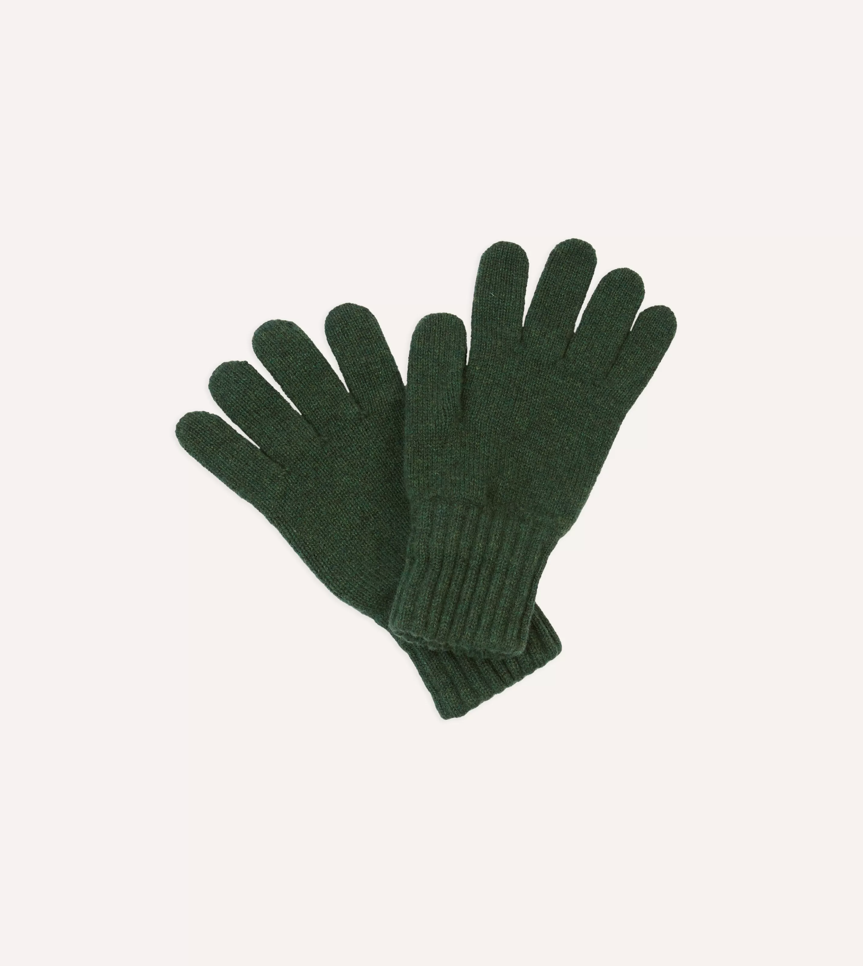 Drake’s Gloves | Green Lambswool Knitted Gloves