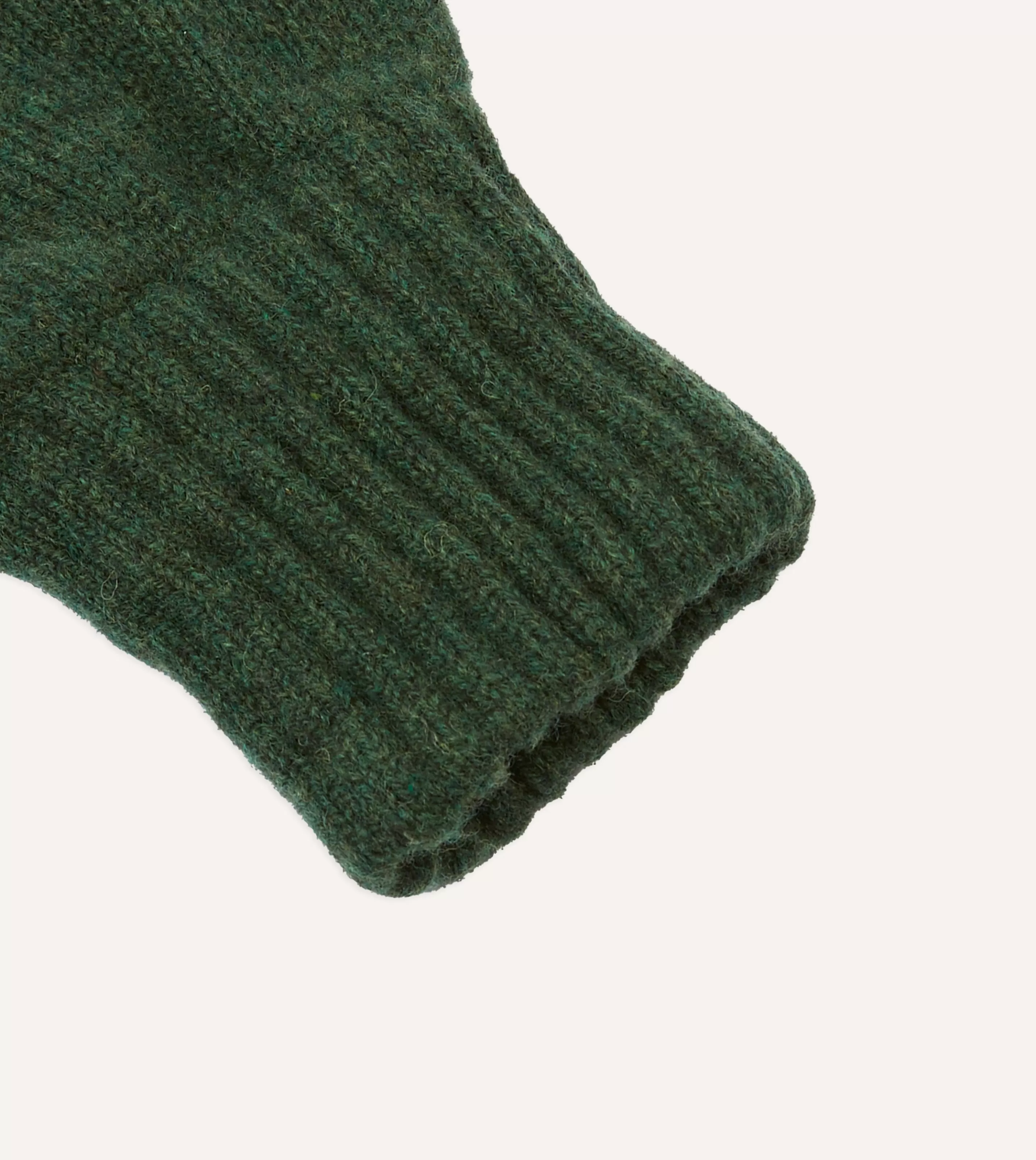 Drake’s Gloves | Green Lambswool Knitted Gloves