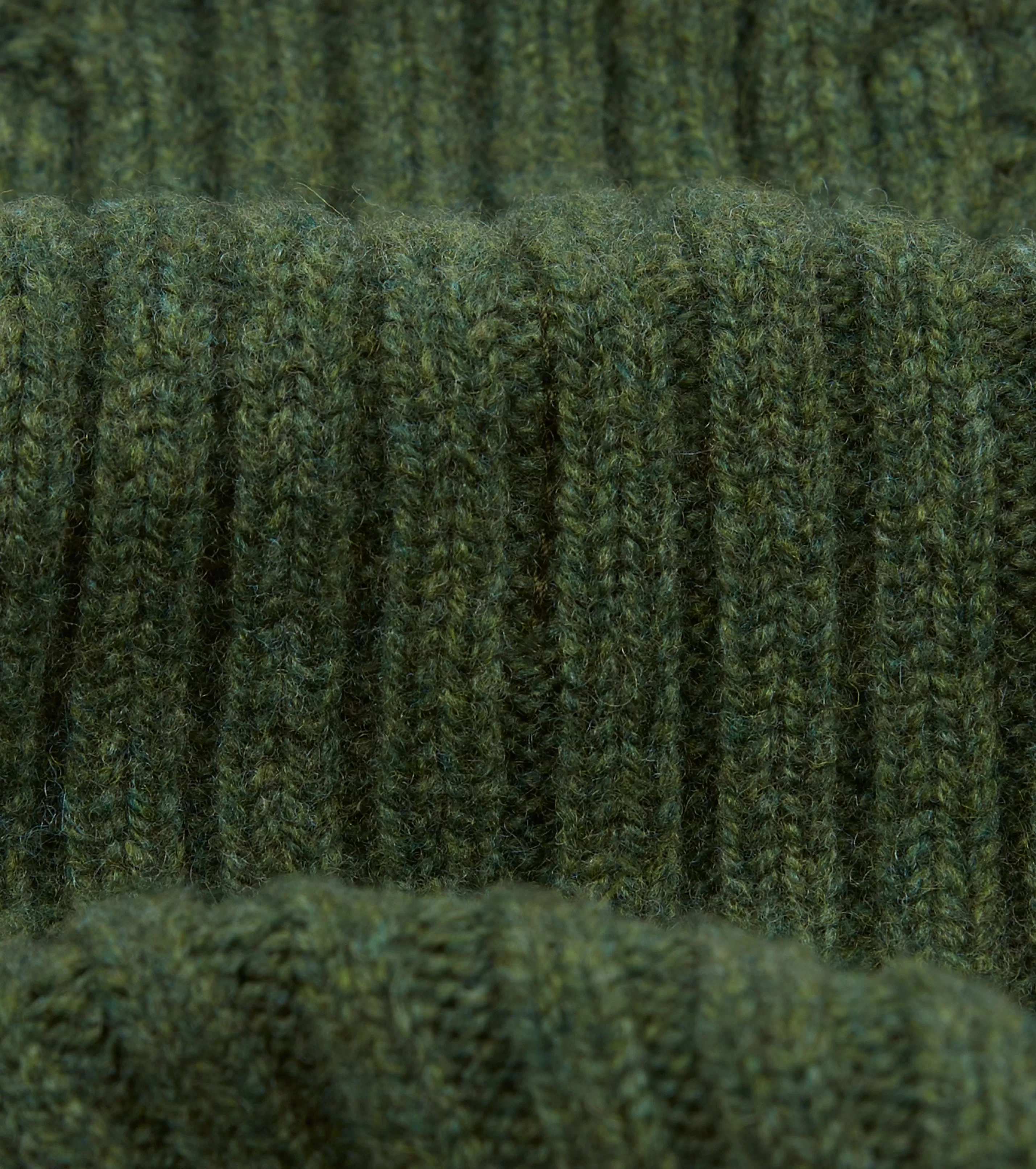 Drake’s Hats | Lambswool Ribbed Knit Cap Green