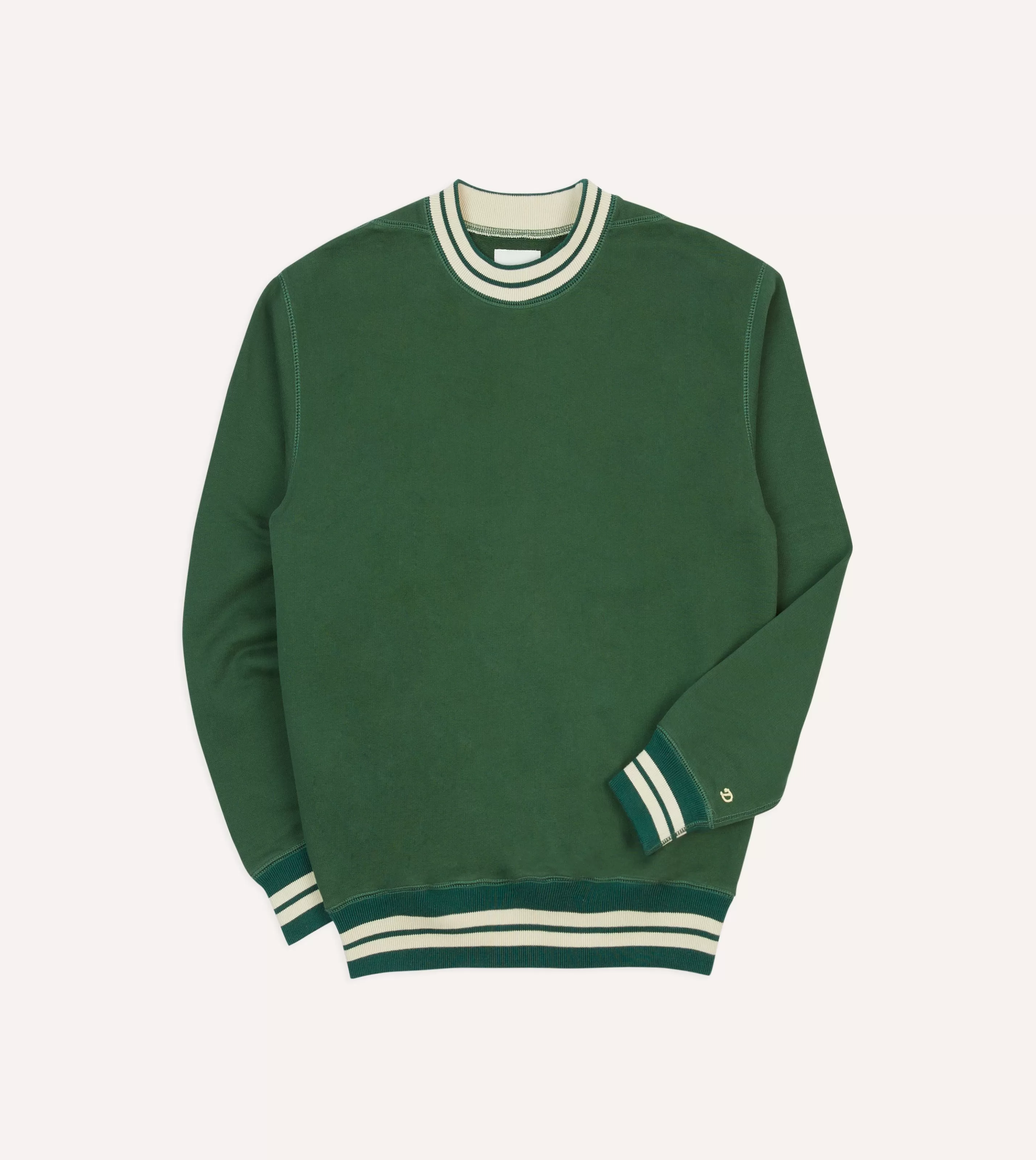 Drake’s Polos & Sweatshirts | Striped Rib Cotton Jersey Sweatshirt Green