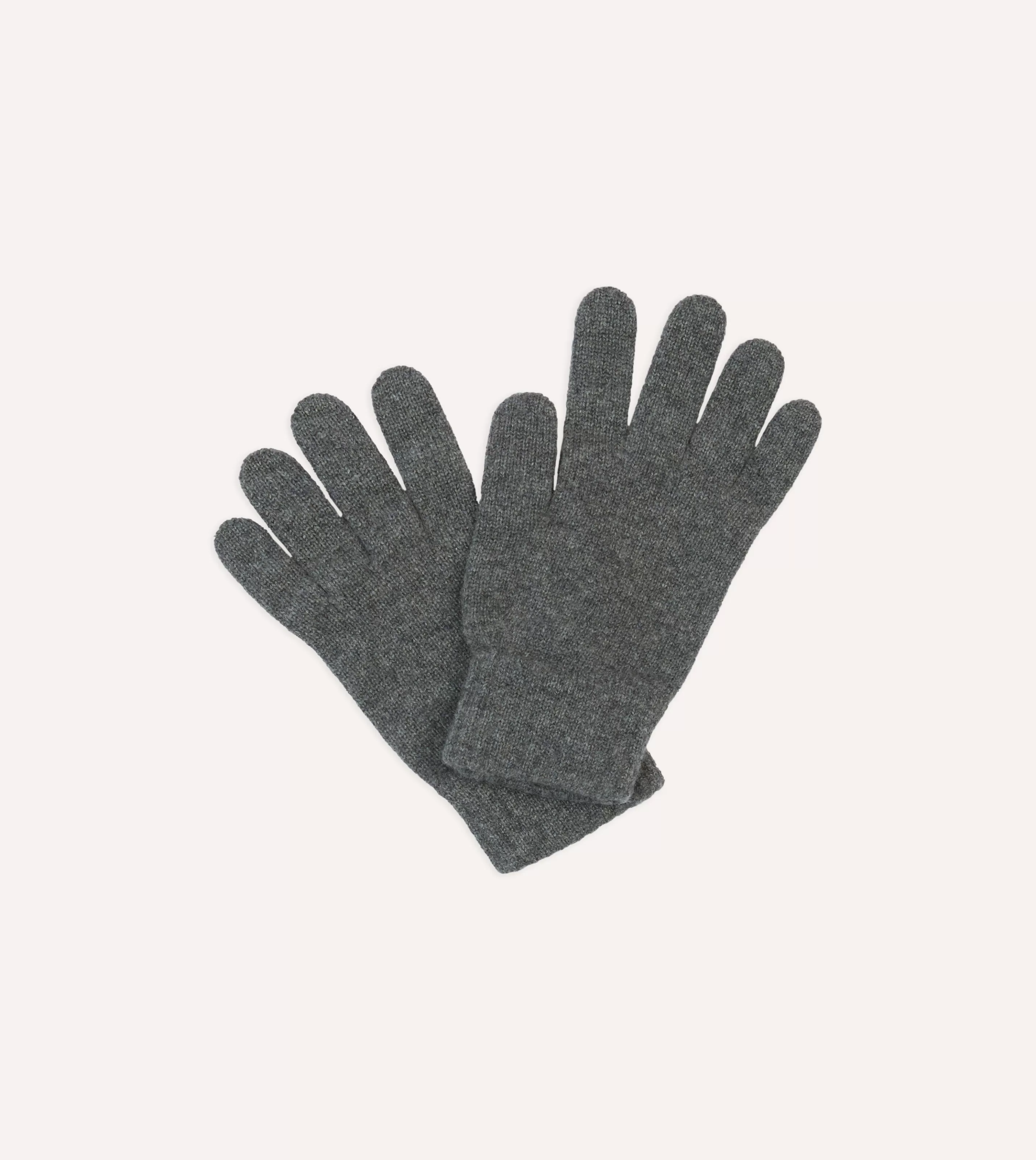 Drake’s Gloves | Grey Cashmere Knitted Gloves