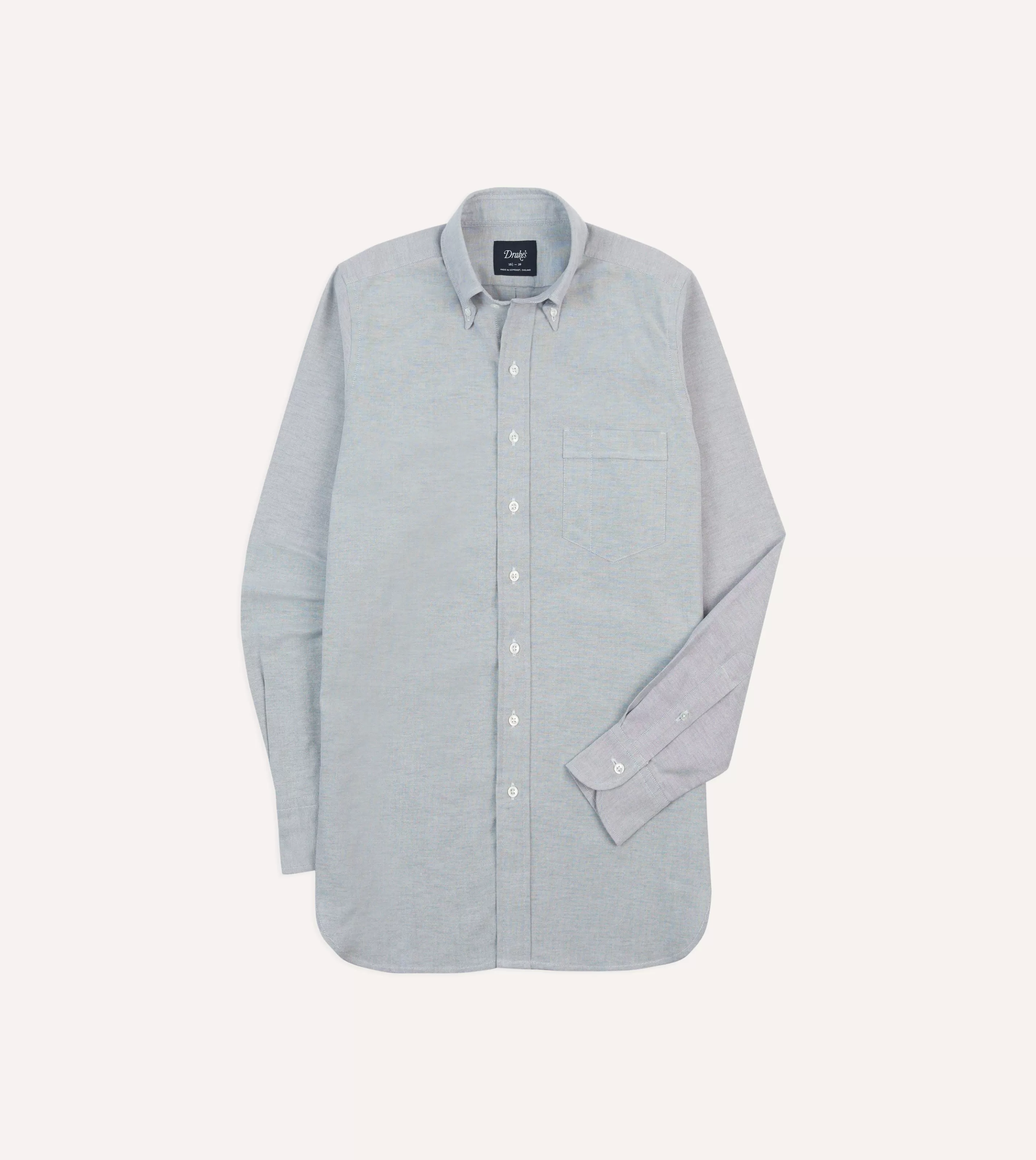 Drake’s Shirts | Formal Shirts | Cotton Oxford Cloth Button-Down Shirt Grey