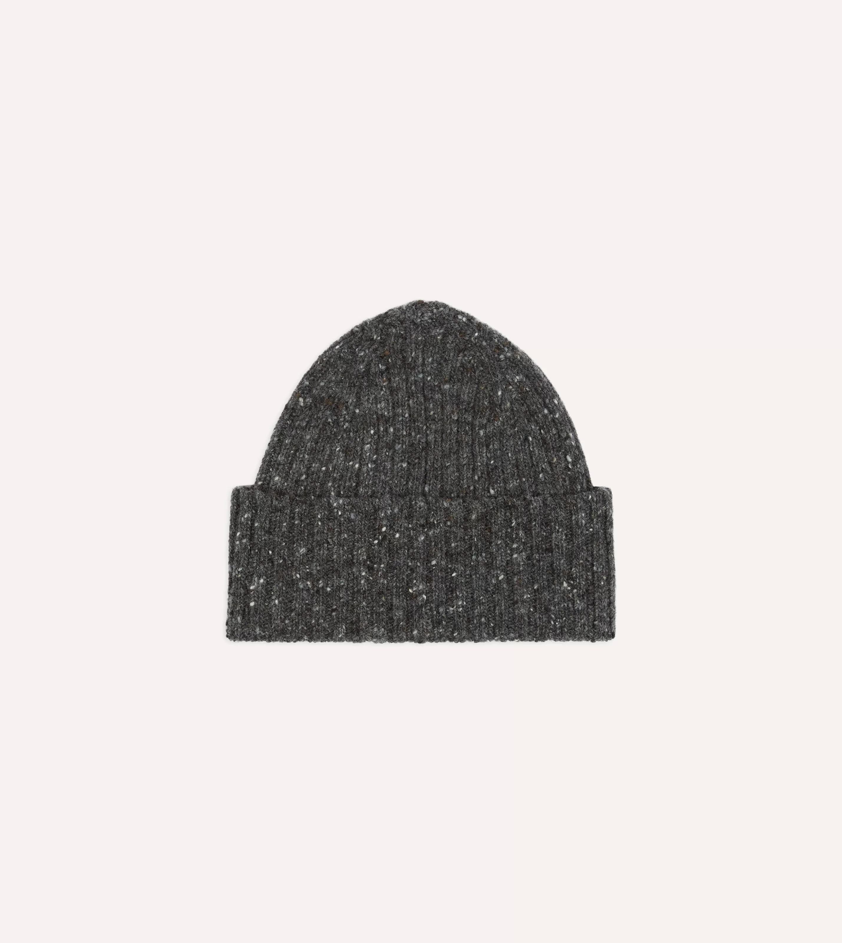 Drake’s Hats | Donegal Ribbed Merino Knit Cap Grey