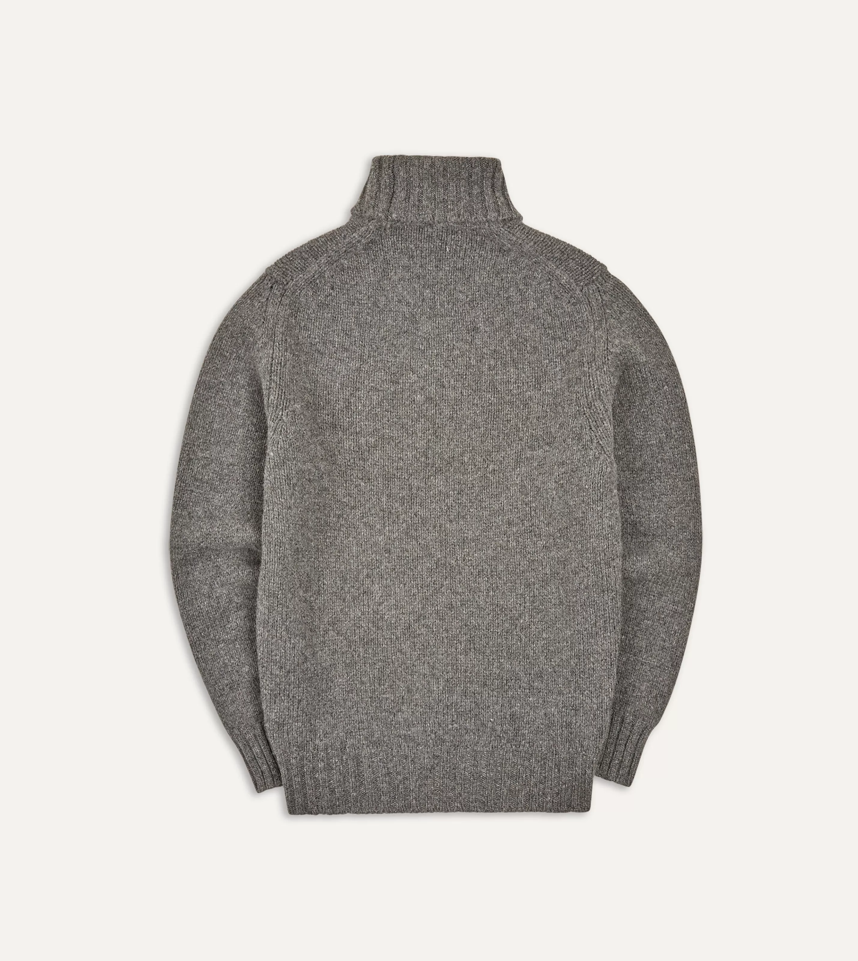 Drake’s Knitwear | Knitwear | Lambswool Submariner Roll Neck Jumper Grey