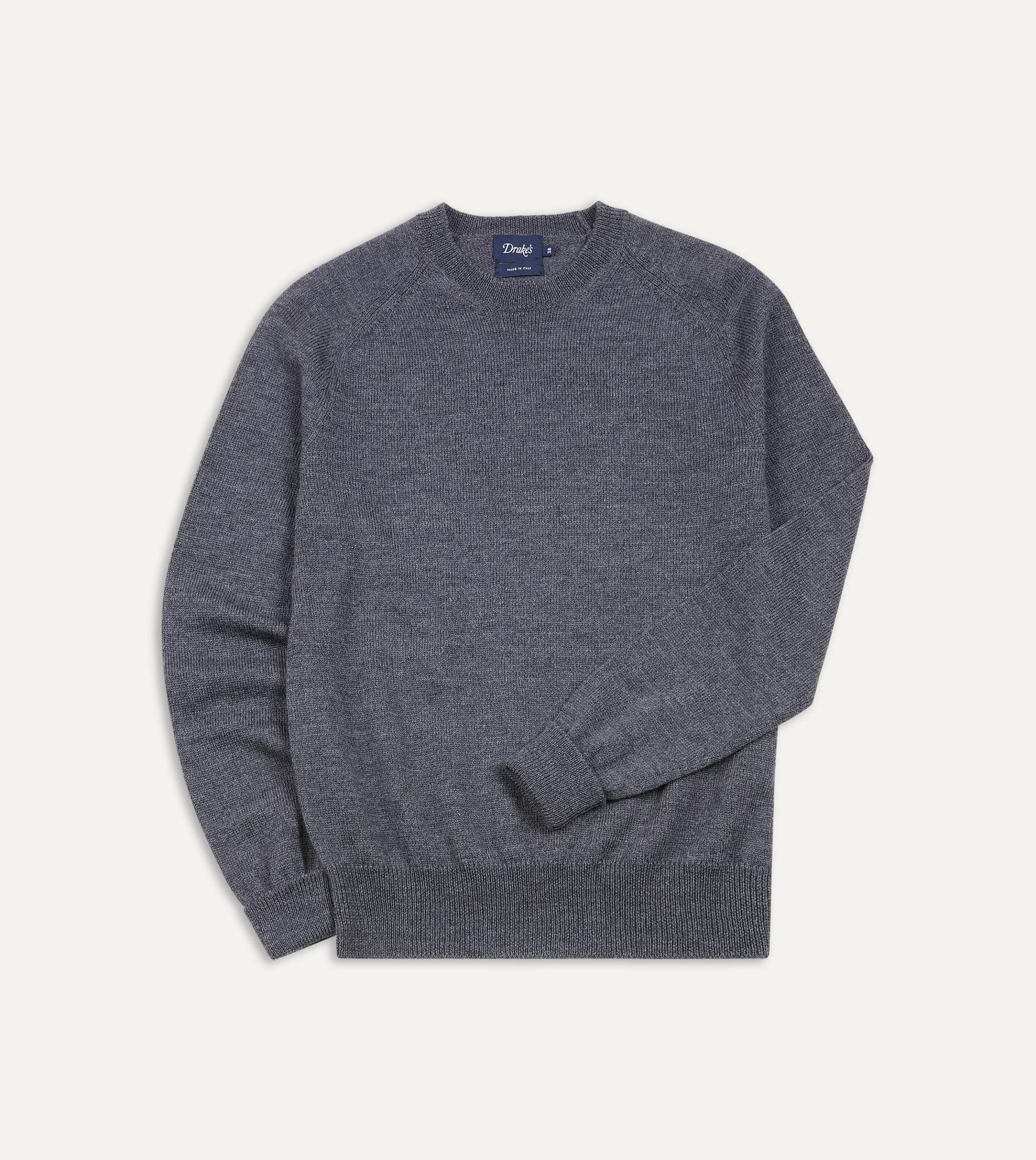 Drake’s Knitwear | Knitwear | Melange Merino Crew Neck Jumper Grey