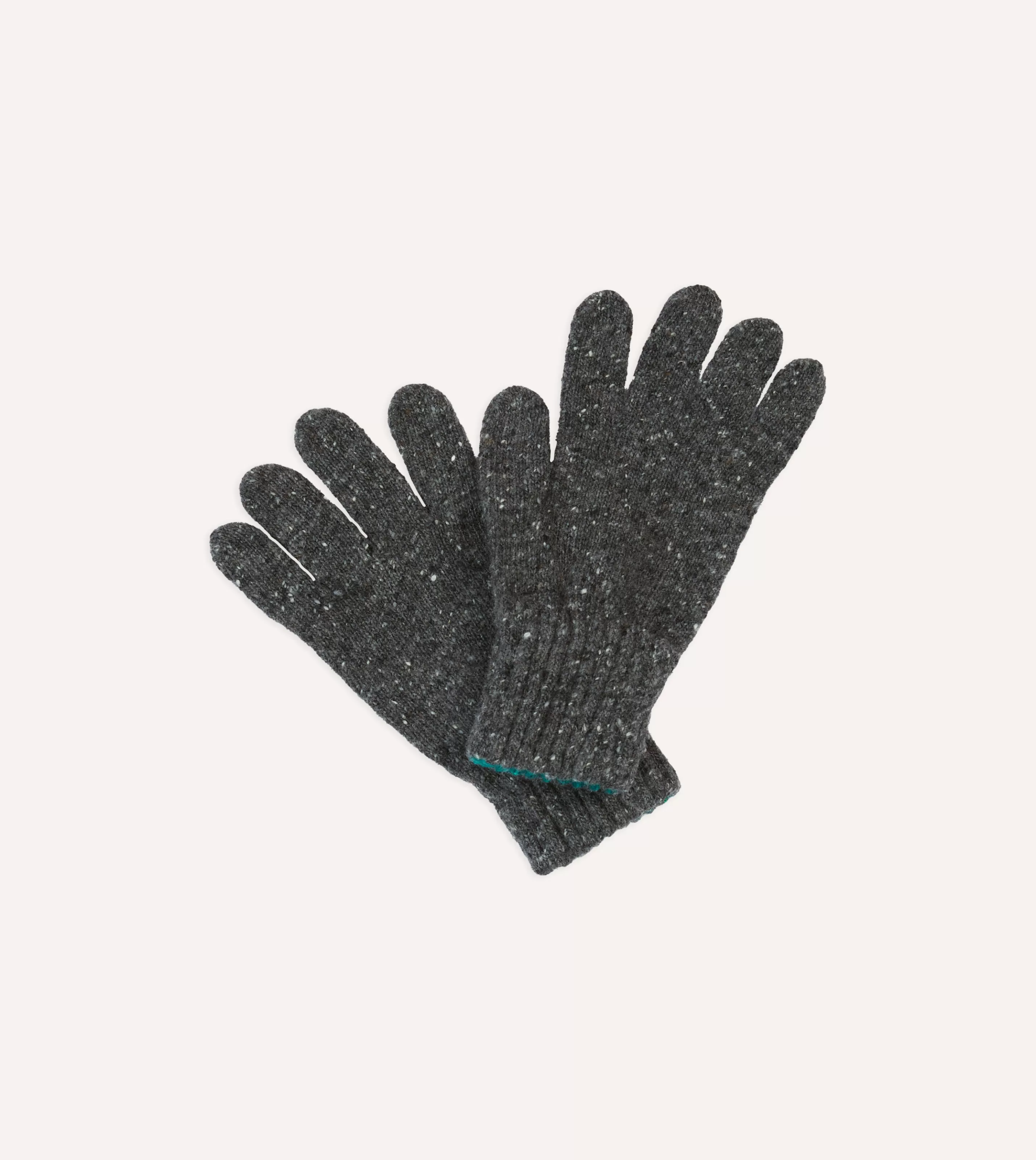 Drake’s Gloves | Merino Wool Knitted Gloves Grey