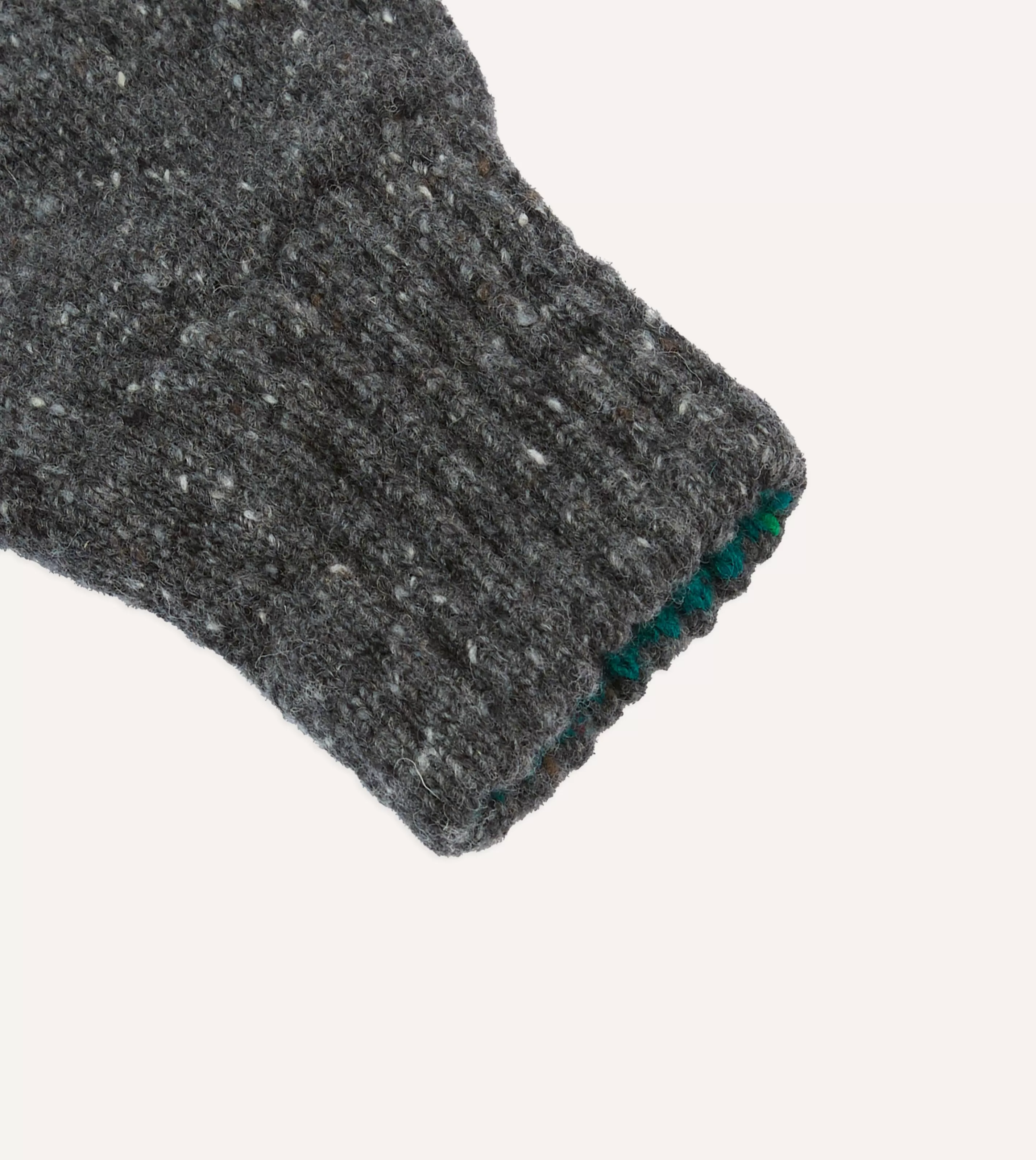 Drake’s Gloves | Merino Wool Knitted Gloves Grey