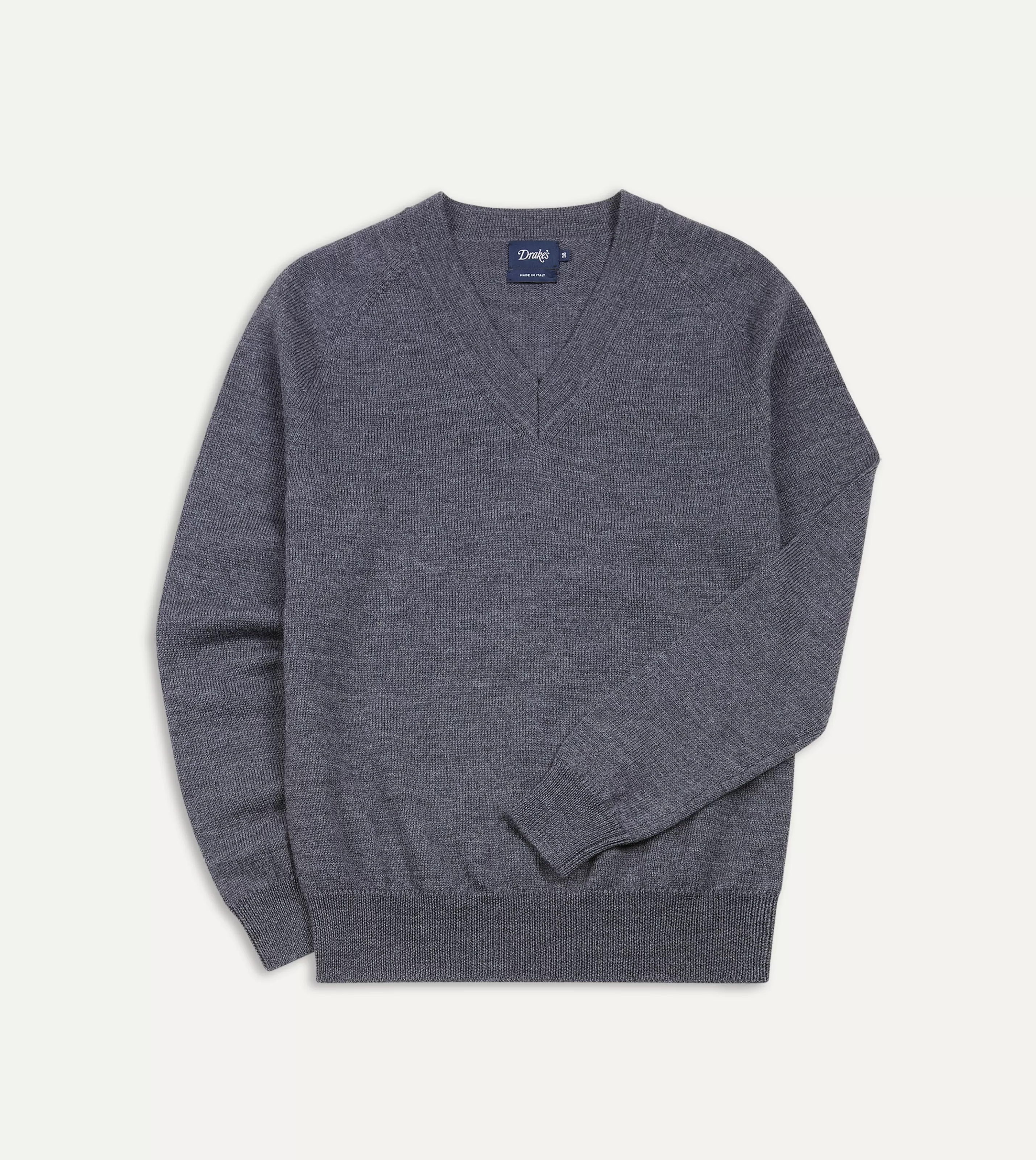 Drake’s Knitwear | Knitwear | Merino Wool V Neck Jumper Grey