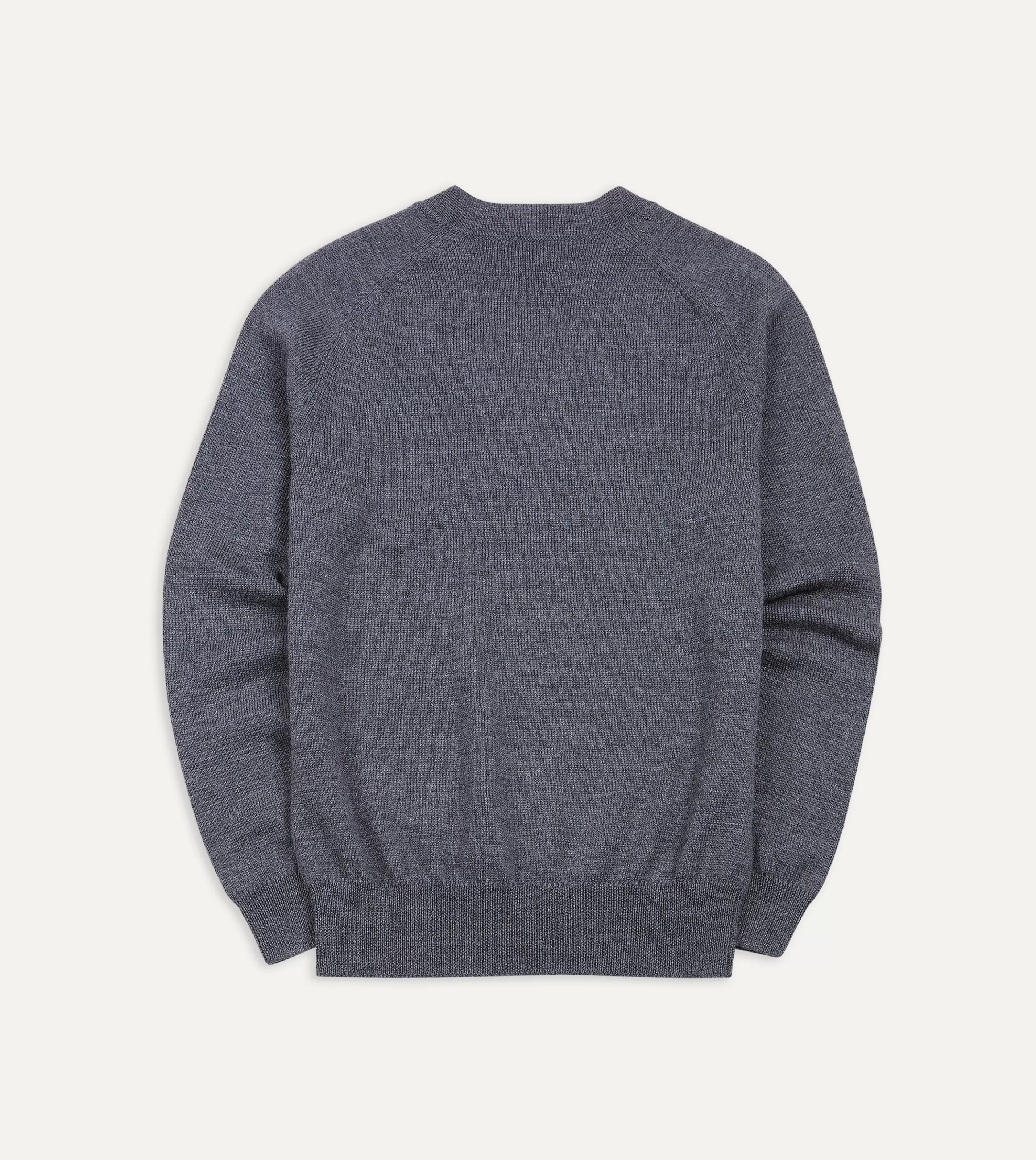 Drake’s Knitwear | Knitwear | Merino Wool V Neck Jumper Grey