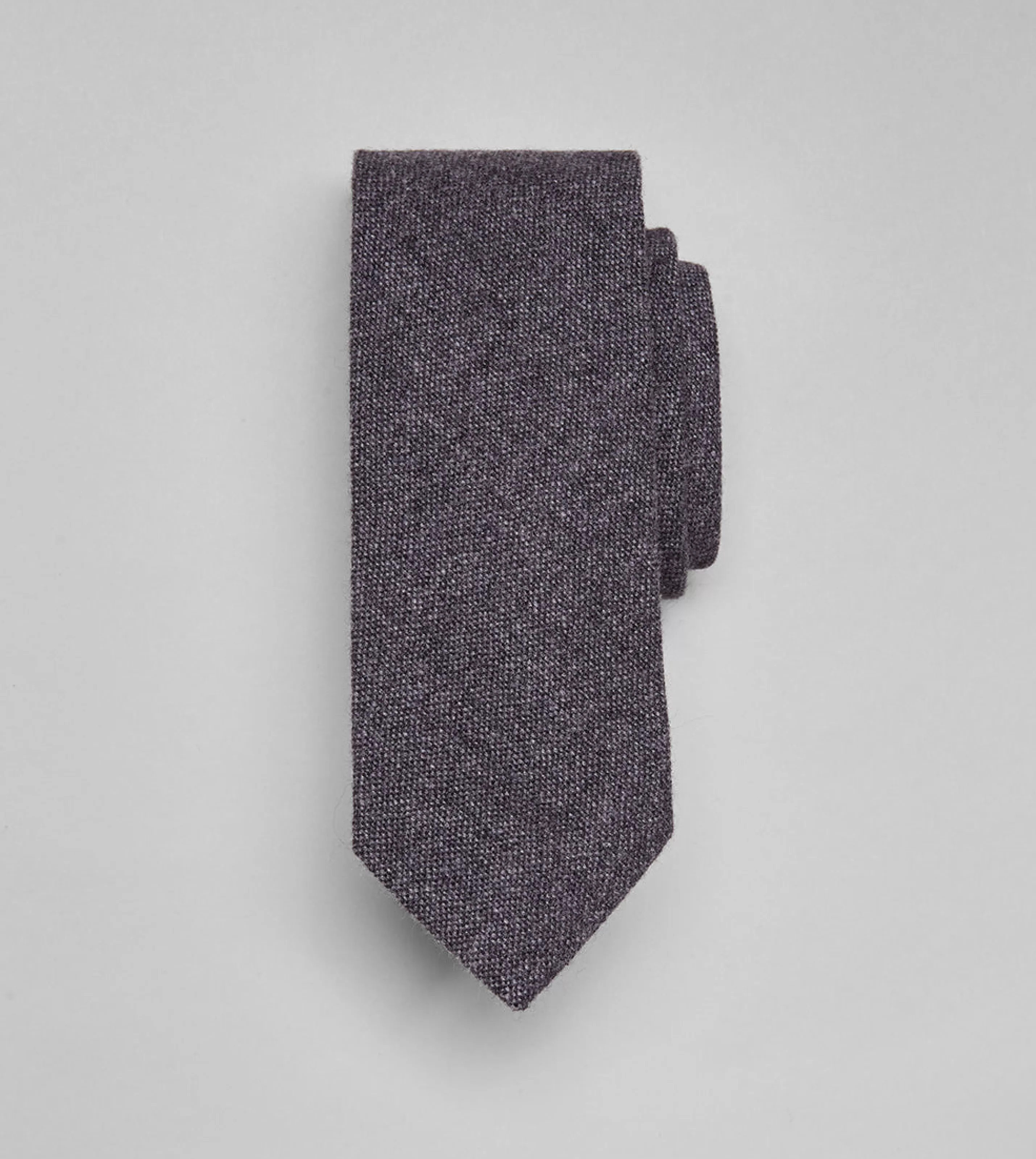 Drake’s Plain Ties | Grey Pure Cashmere Solid Tipped Tie