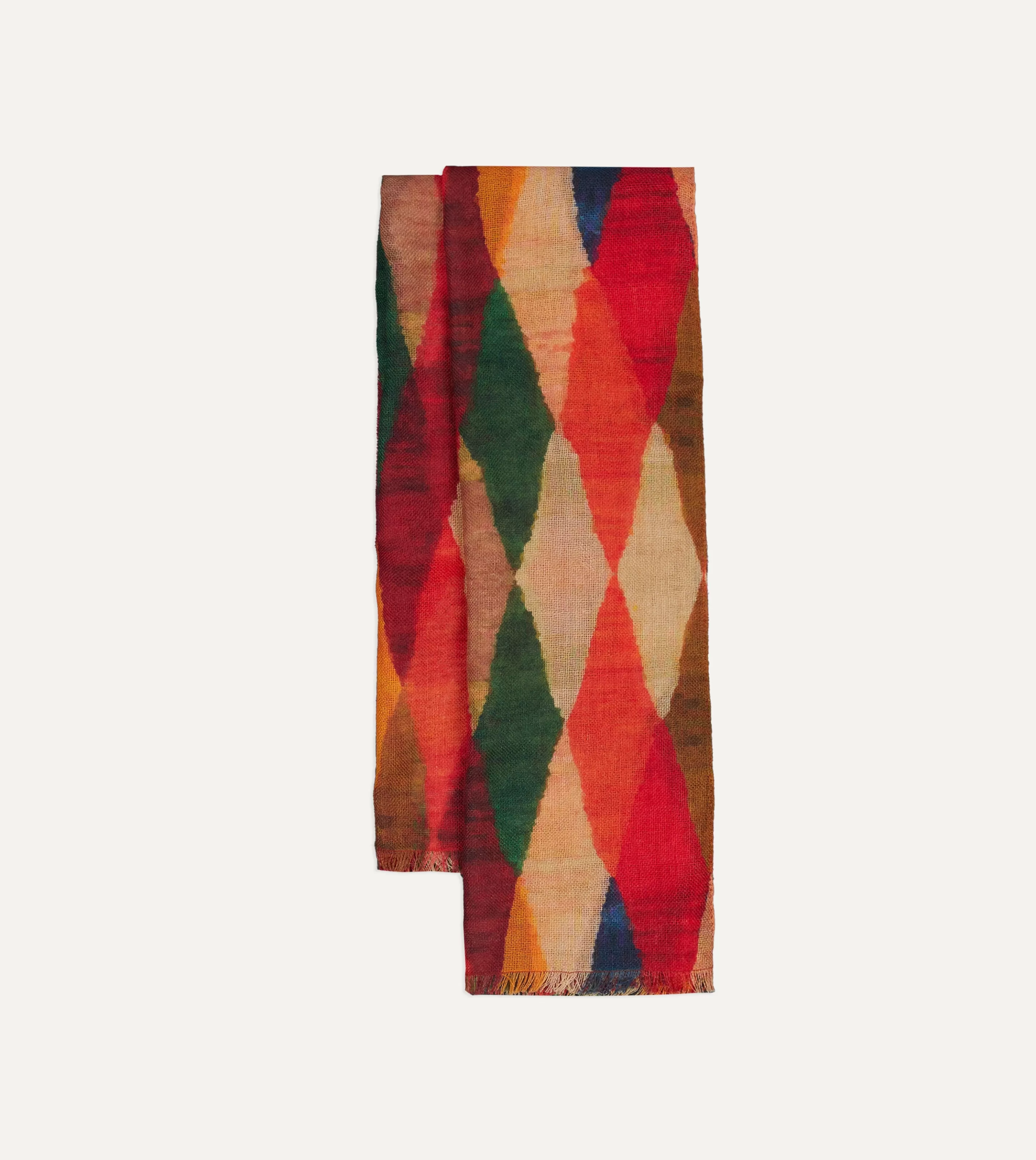 Drake’s Scarves | Harlequin Print Wool Gauze Scarf