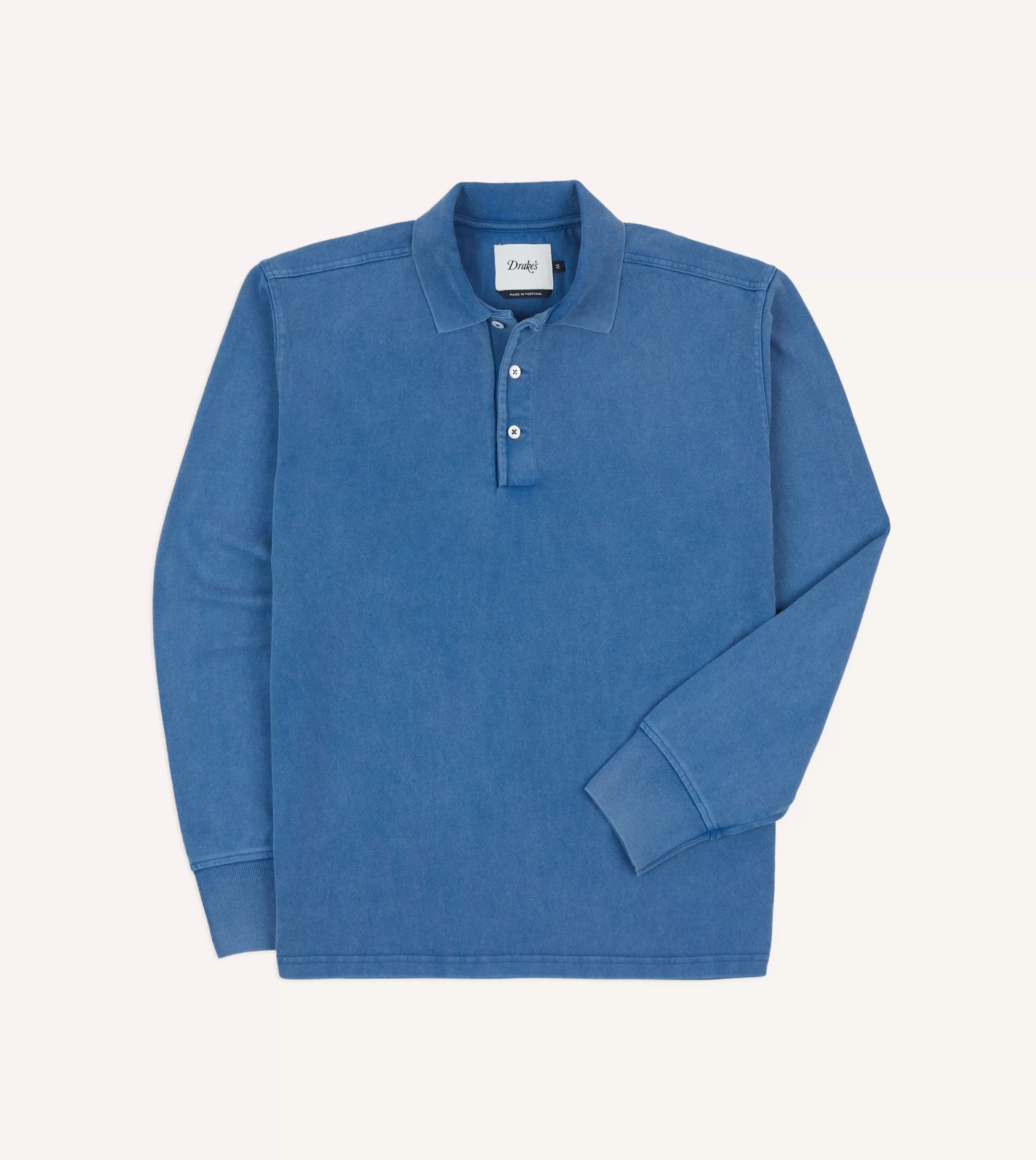 Drake’s Polos & Sweatshirts | Indigo Cotton Jersey Long-Sleeve Polo Shirt