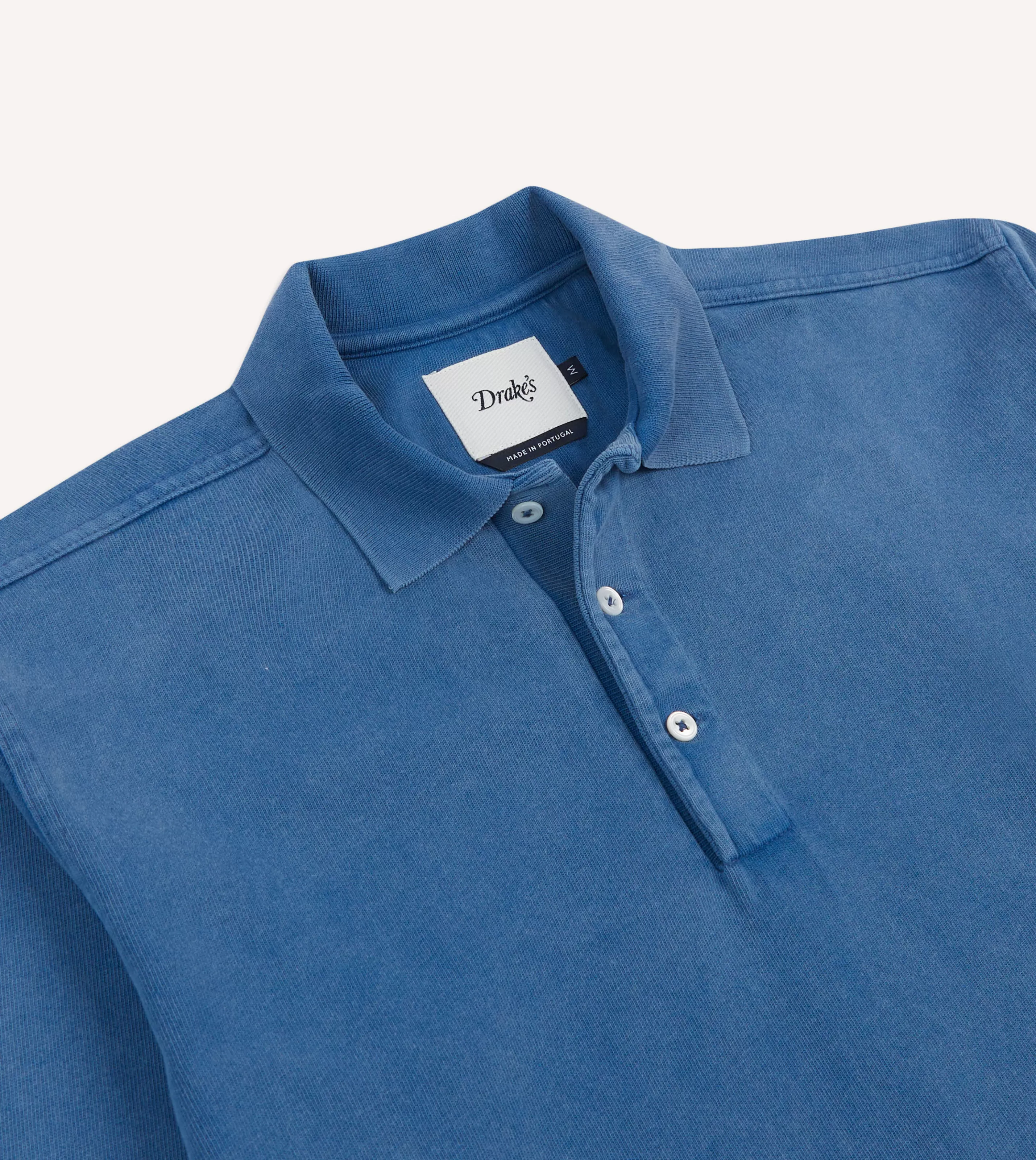 Drake’s Polos & Sweatshirts | Indigo Cotton Jersey Long-Sleeve Polo Shirt