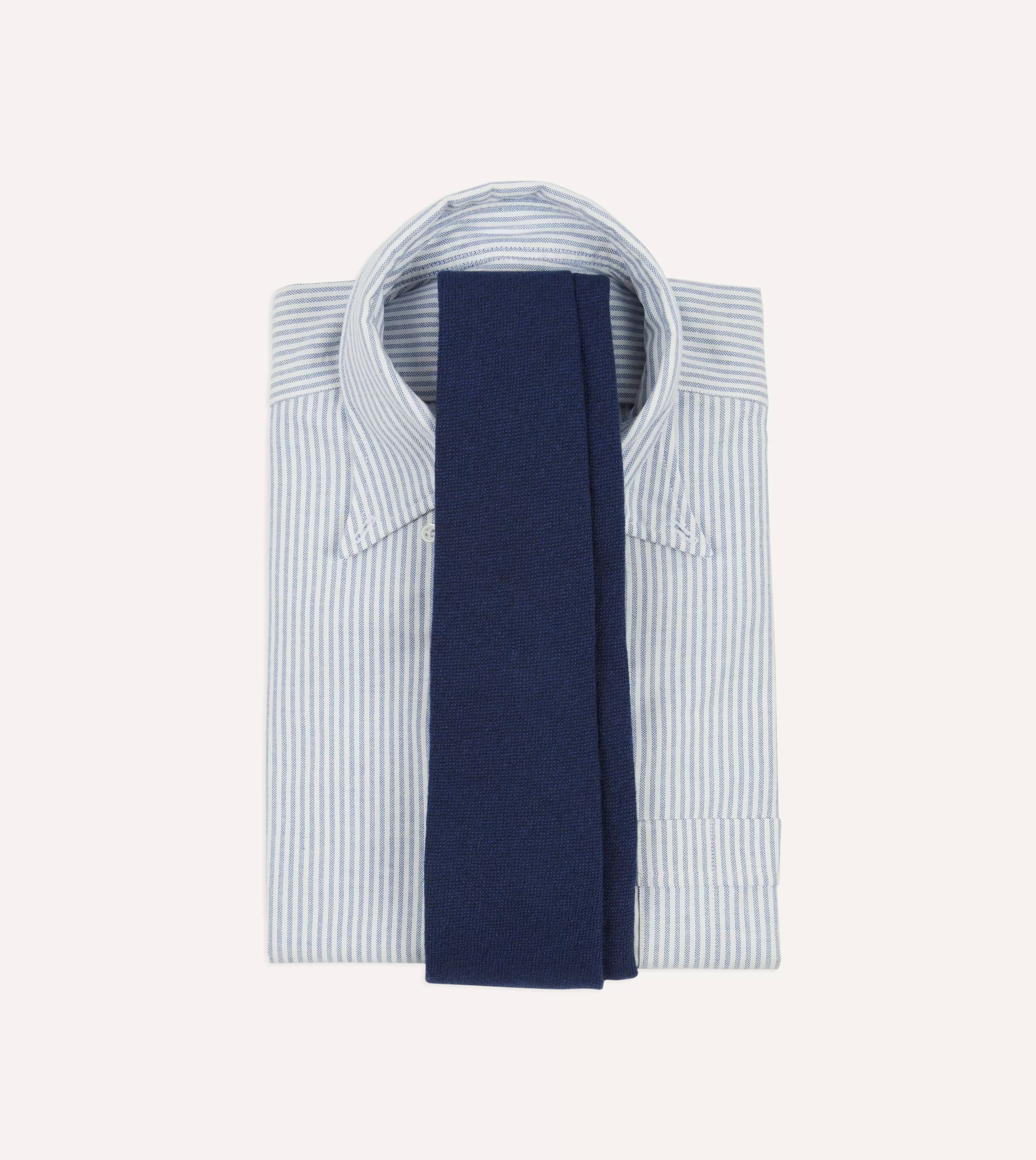 Drake’s Plain Ties | Indigo Pure Cashmere Solid Tipped Tie