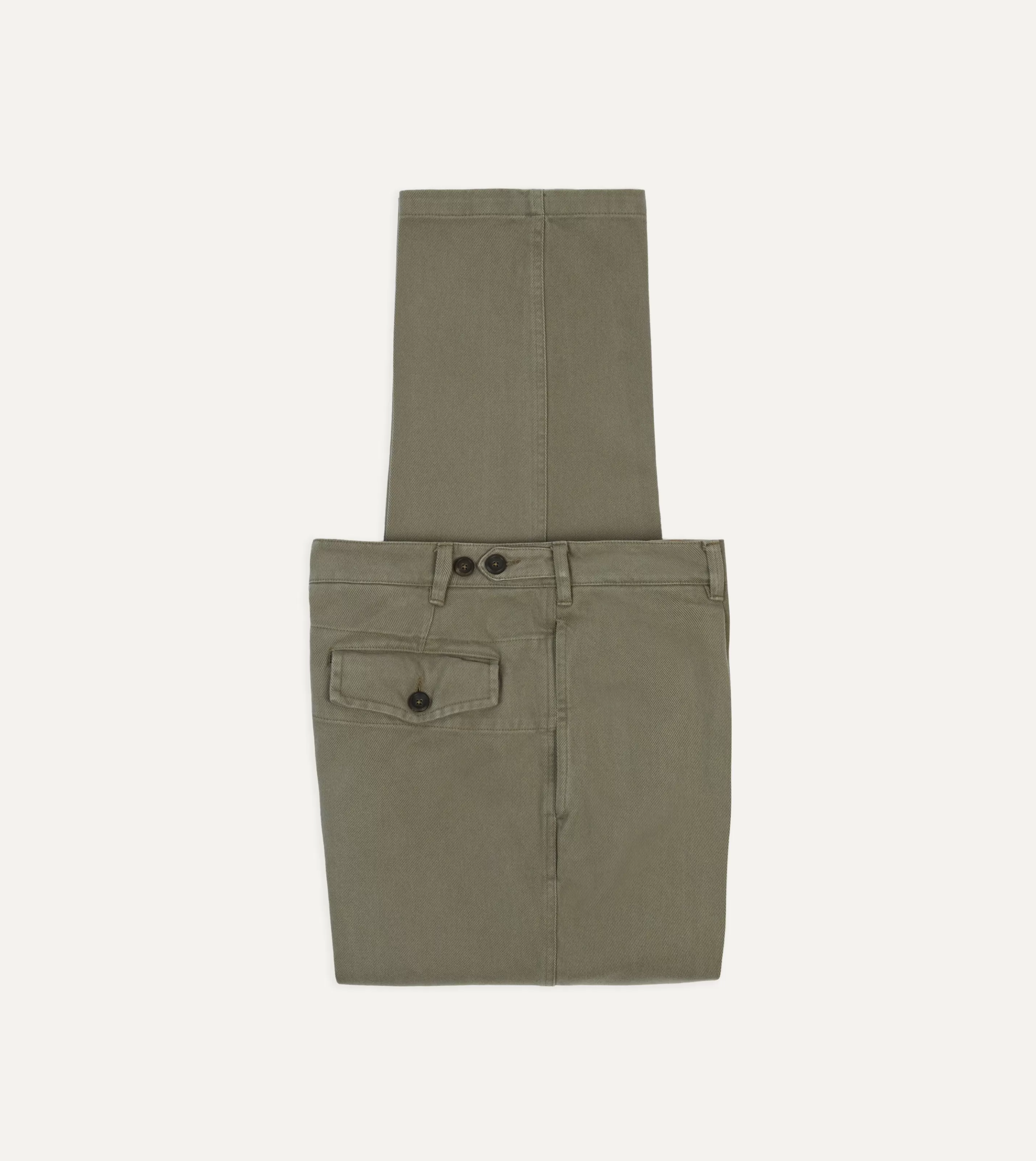 Drake’s Trousers | Trousers | Heavy Cotton Twill Games Trousers Khaki