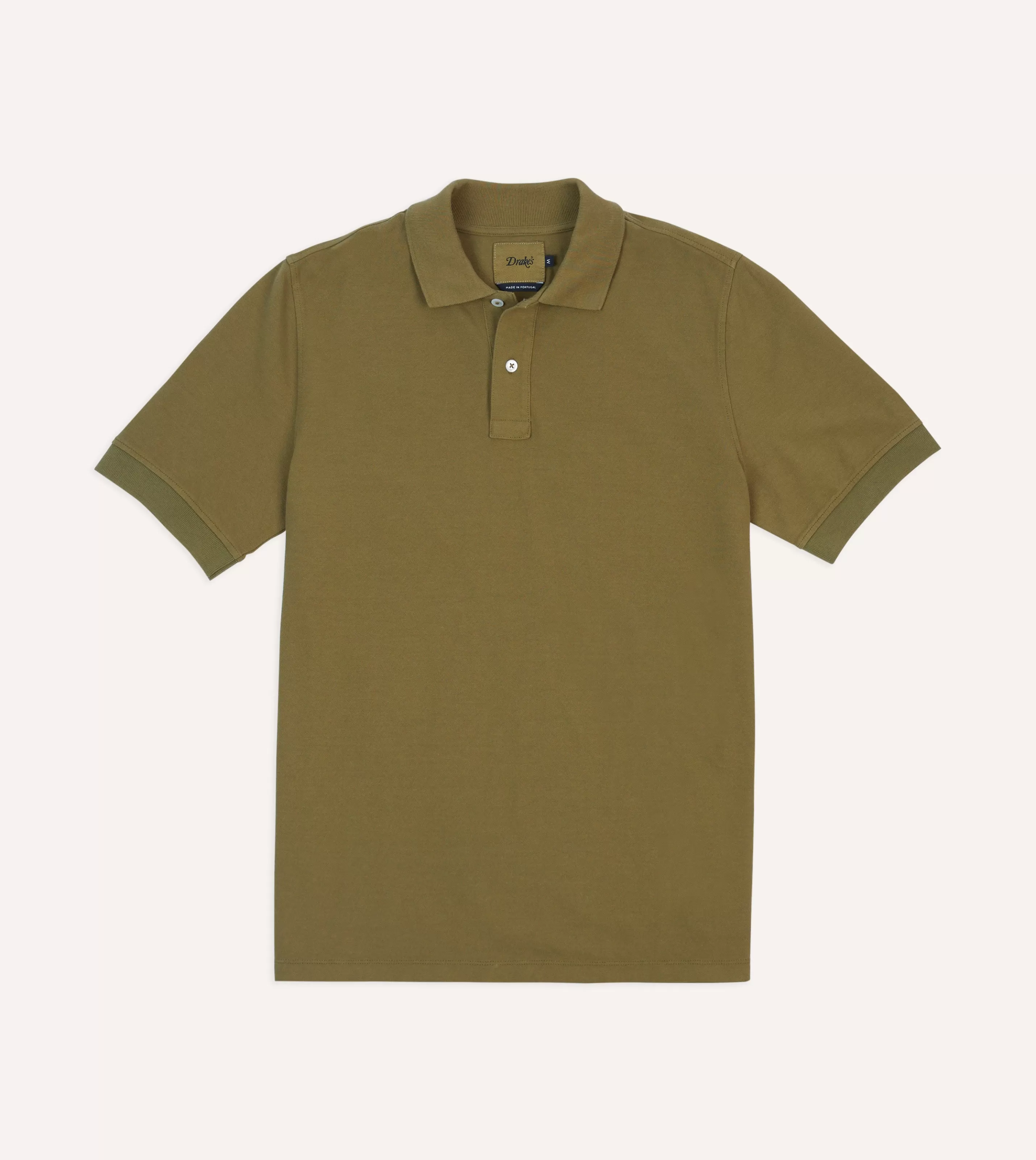 Drake’s Polos & Sweatshirts | Piqué Cotton Polo Shirt Khaki