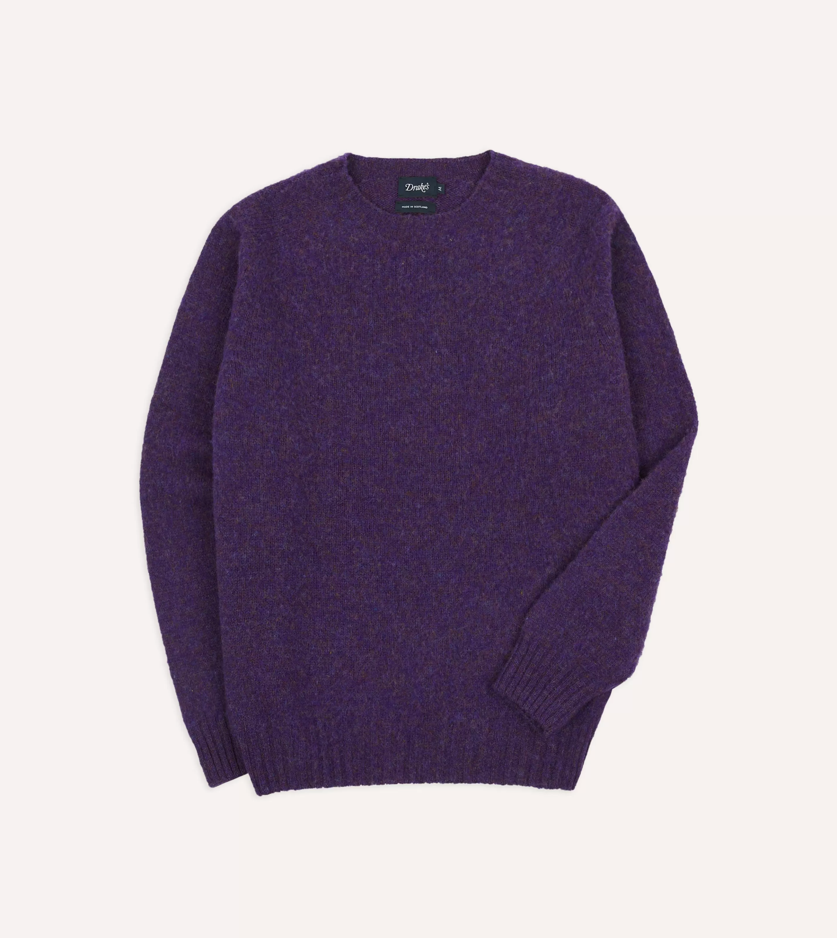 Drake’s Knitwear | Brushed Shetland Crew Neck Jumper Lavender