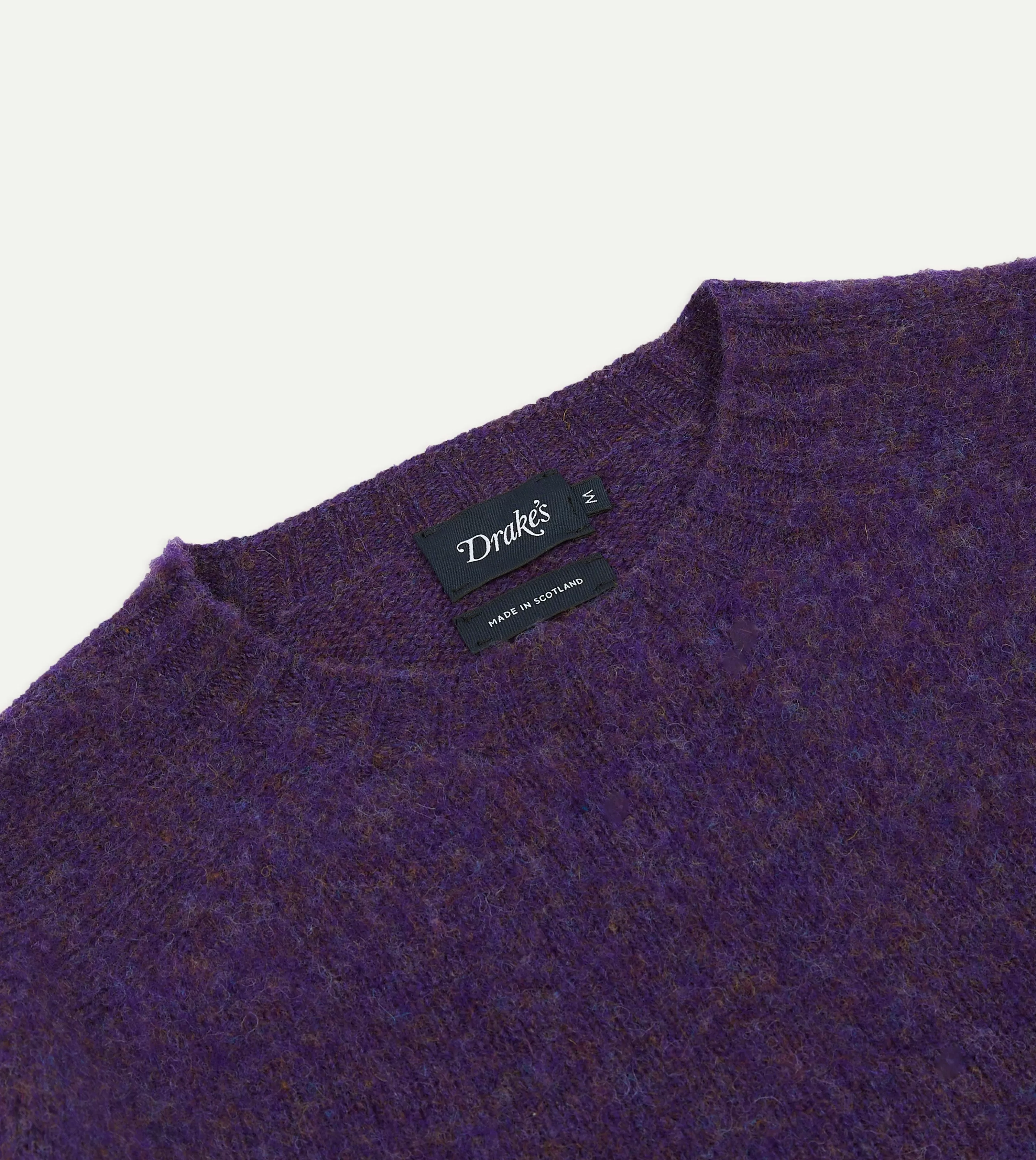 Drake’s Knitwear | Brushed Shetland Crew Neck Jumper Lavender