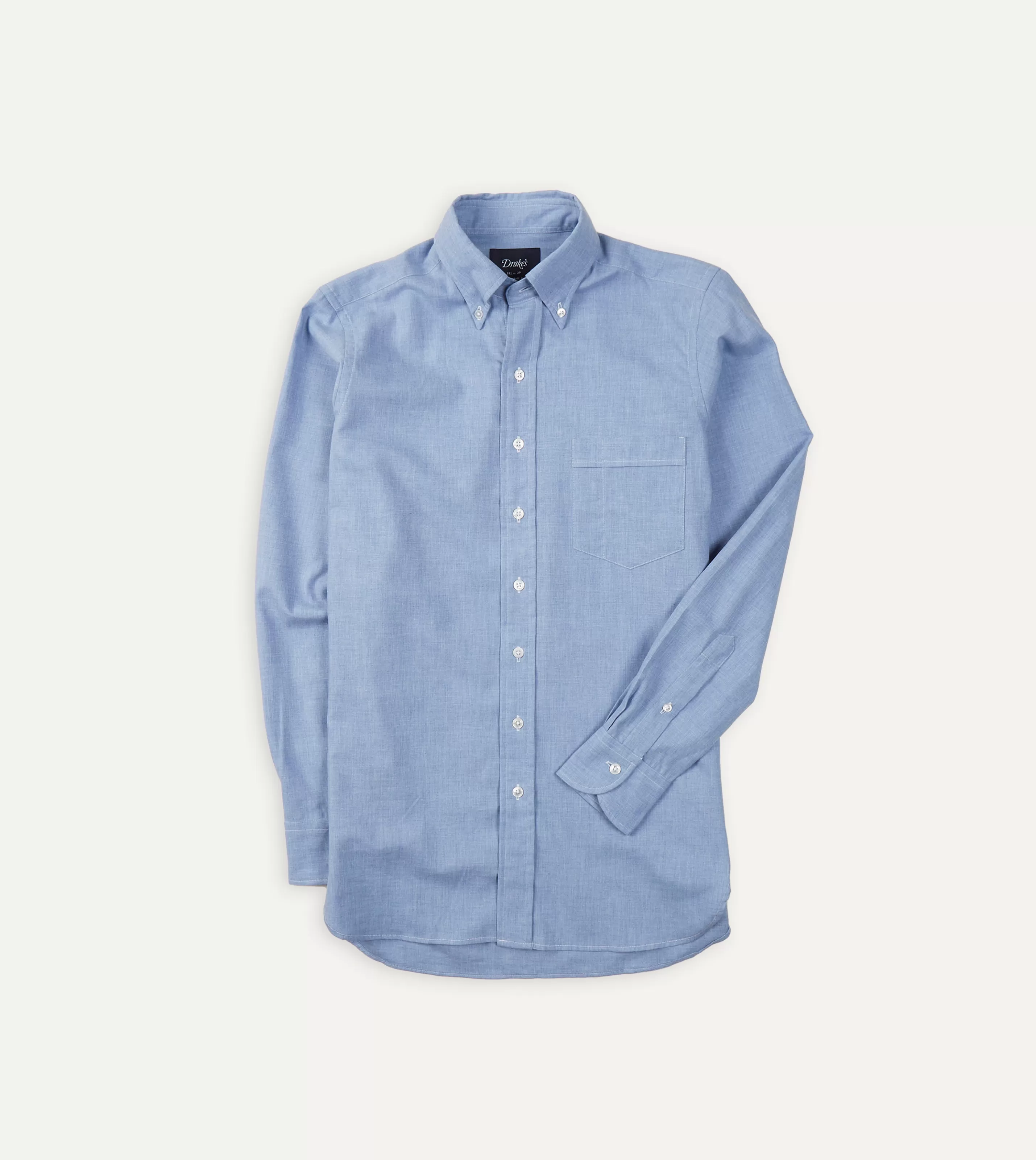 Drake’s Shirts | Light Blue Brushed Cotton Button-Down Shirt