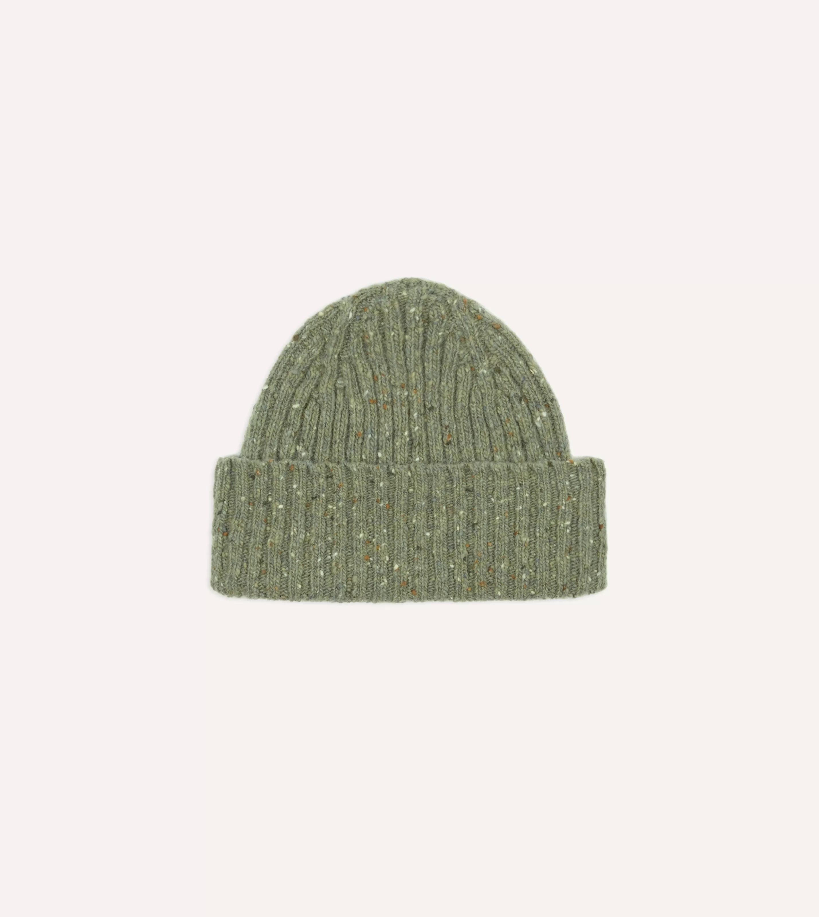 Drake’s Hats | Hats | Donegal Ribbed Merino Knit Cap Light green