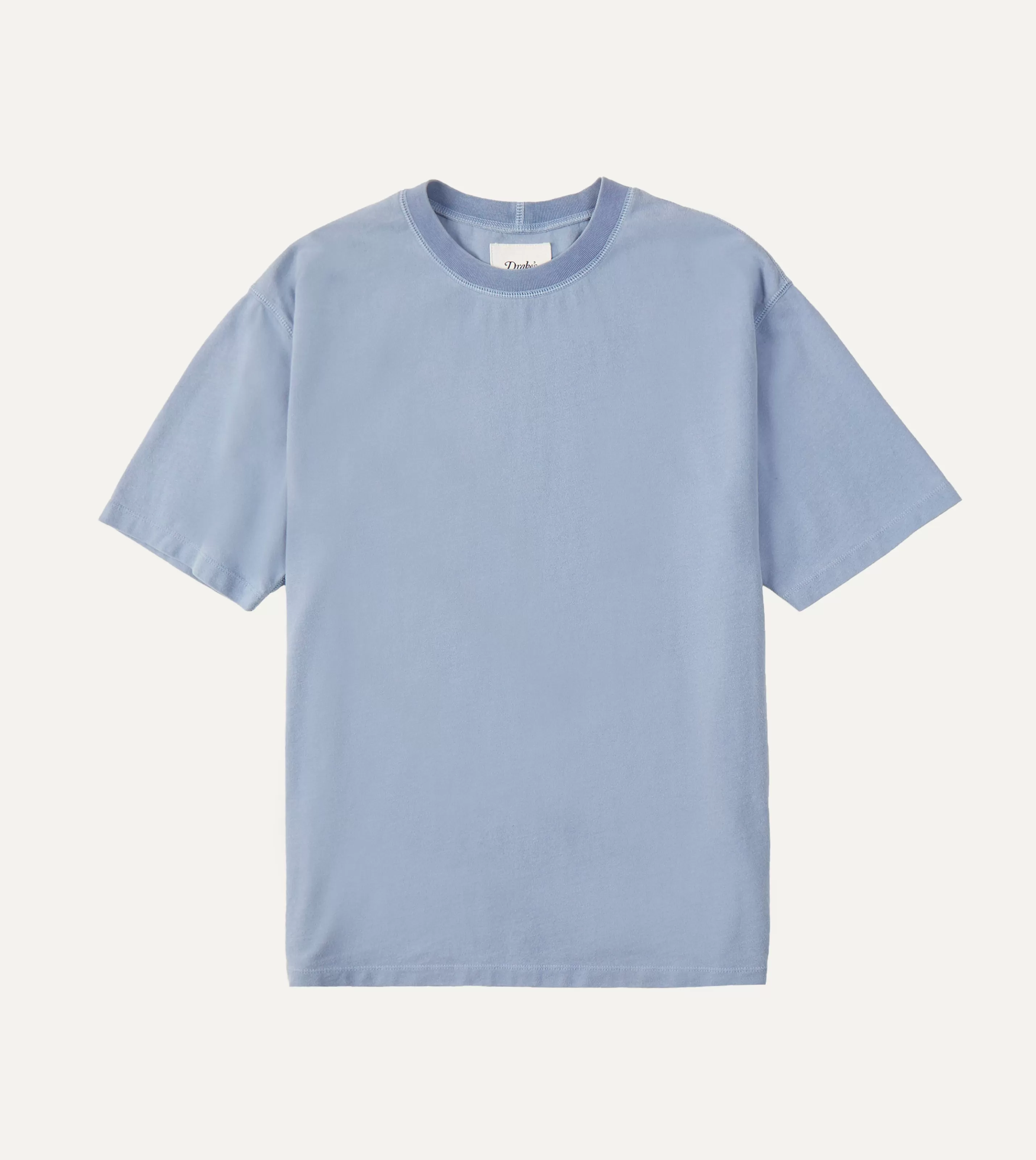 Drake’s T-Shirts | T-Shirts | Cotton Crew Neck Hiking T-Shirt Light indigo