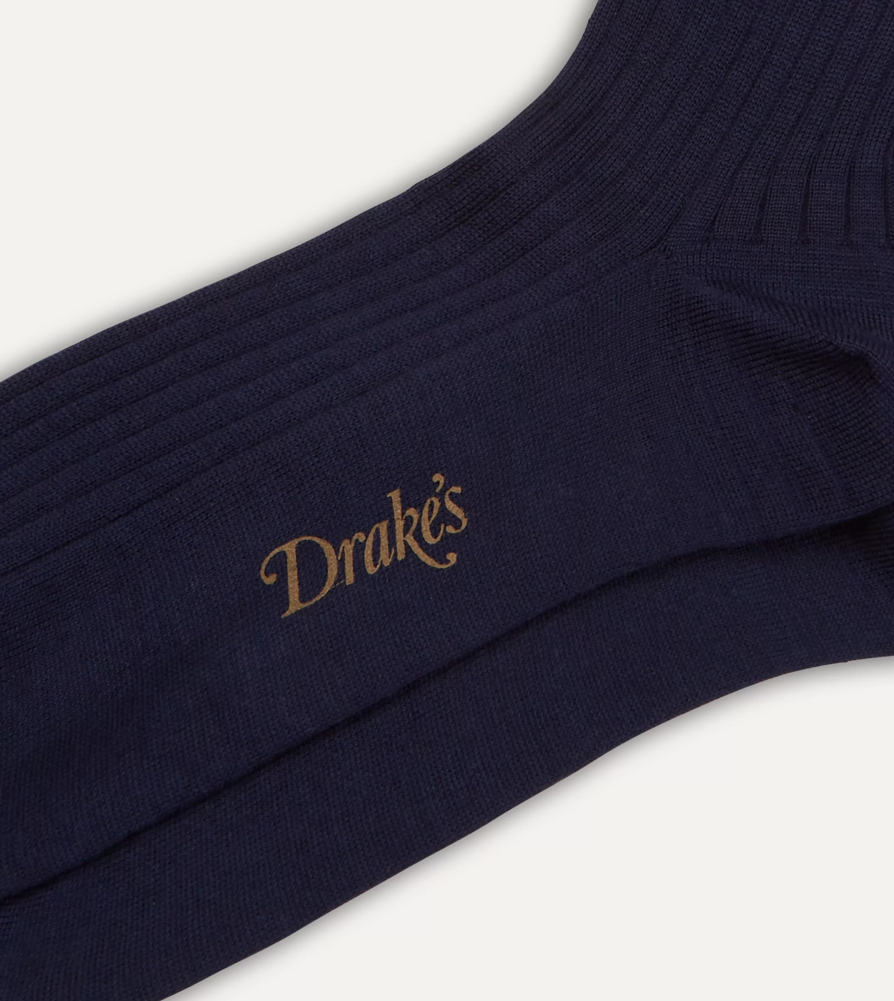 Drake’s Socks | Socks | Wool Over-the-Calf Socks Light navy