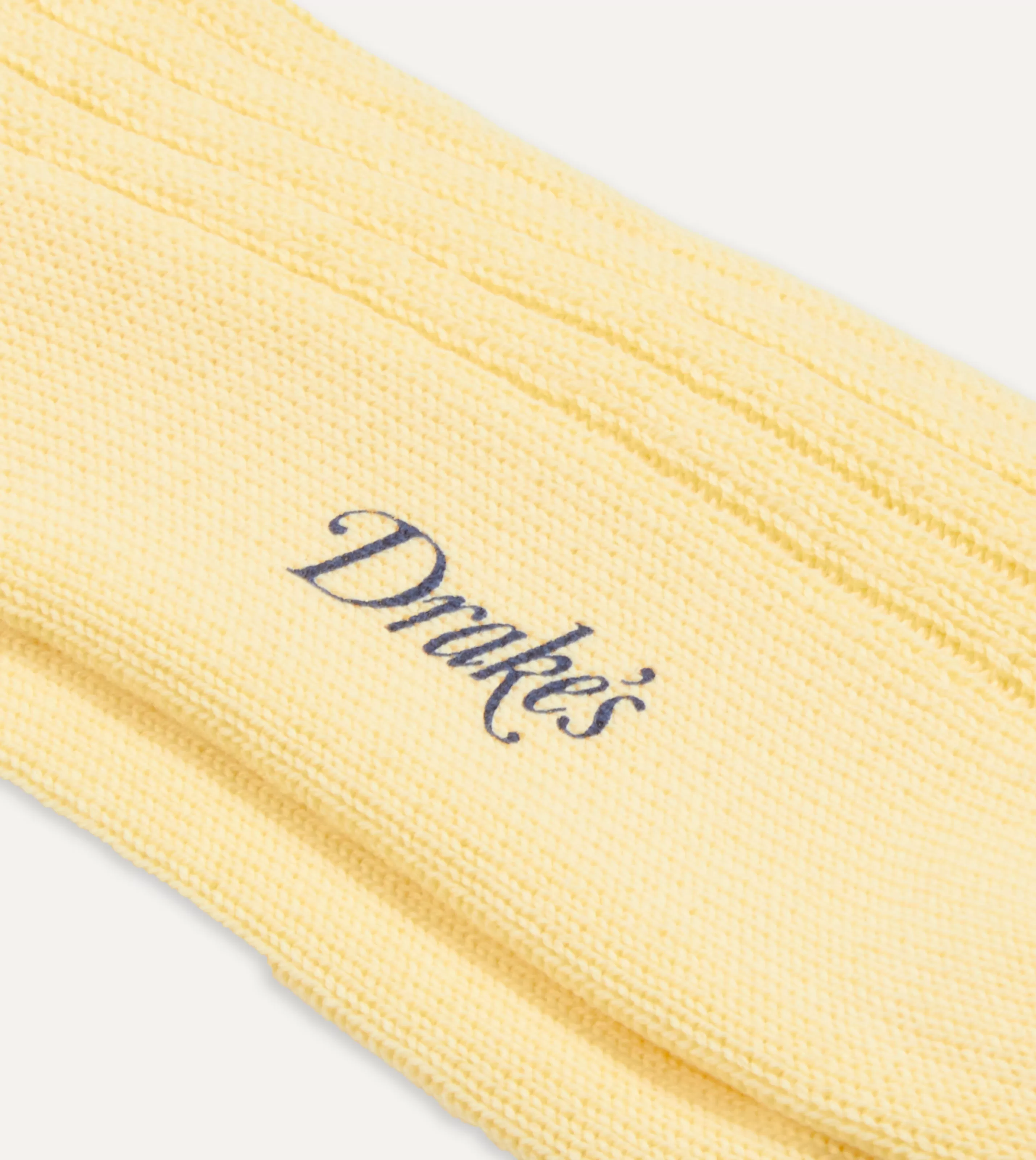 Drake’s Socks | Cotton Sports Socks Light yellow