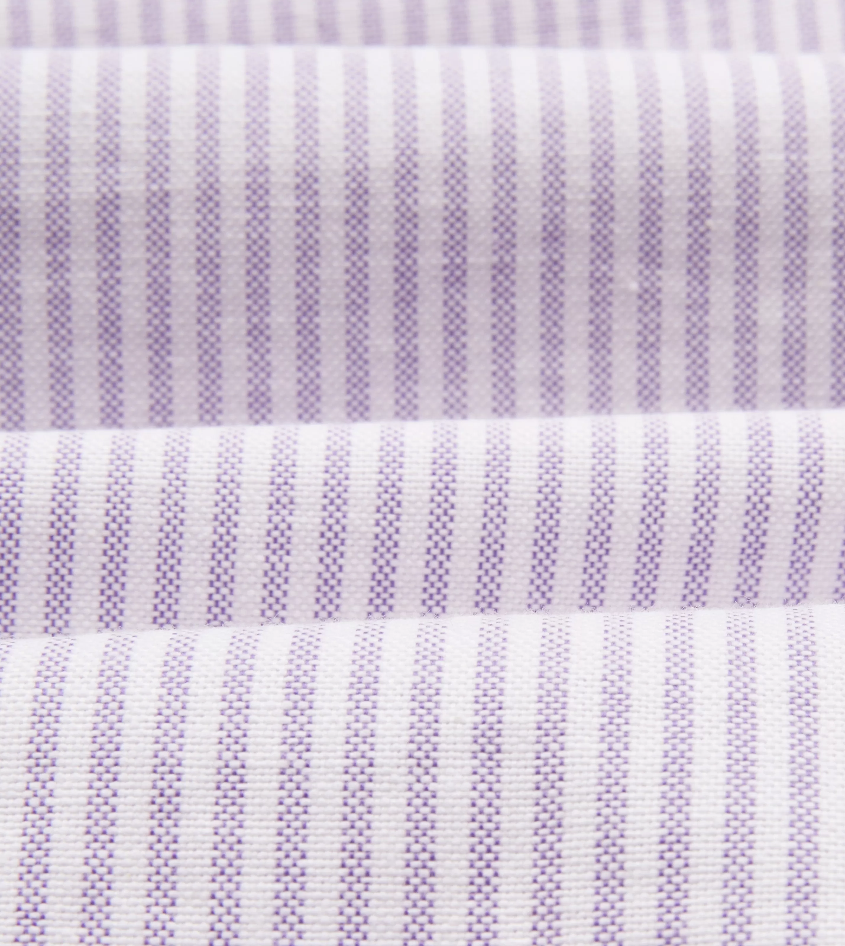 Drake’s Shirts | Formal Shirts | Ticking Stripe Cotton Oxford Cloth Button-Down Shirt Lilac