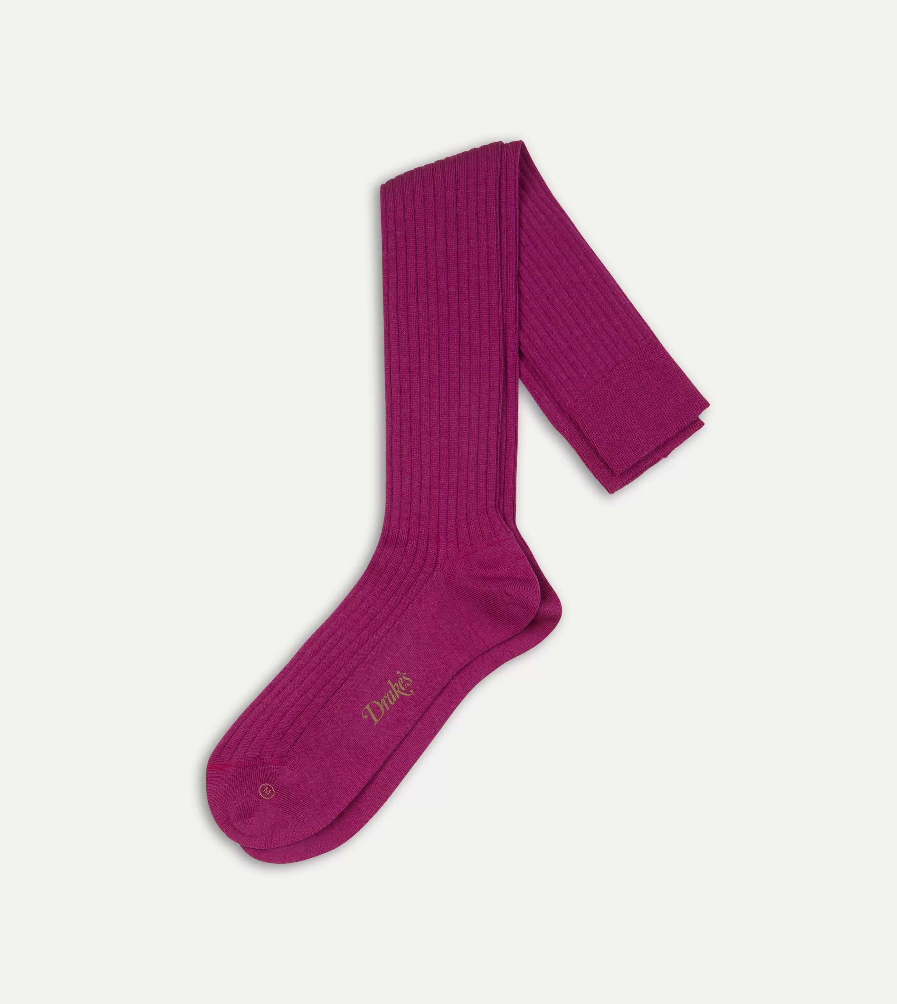 Drake’s Socks | Socks | Wool Over-the-Calf Socks Magenta