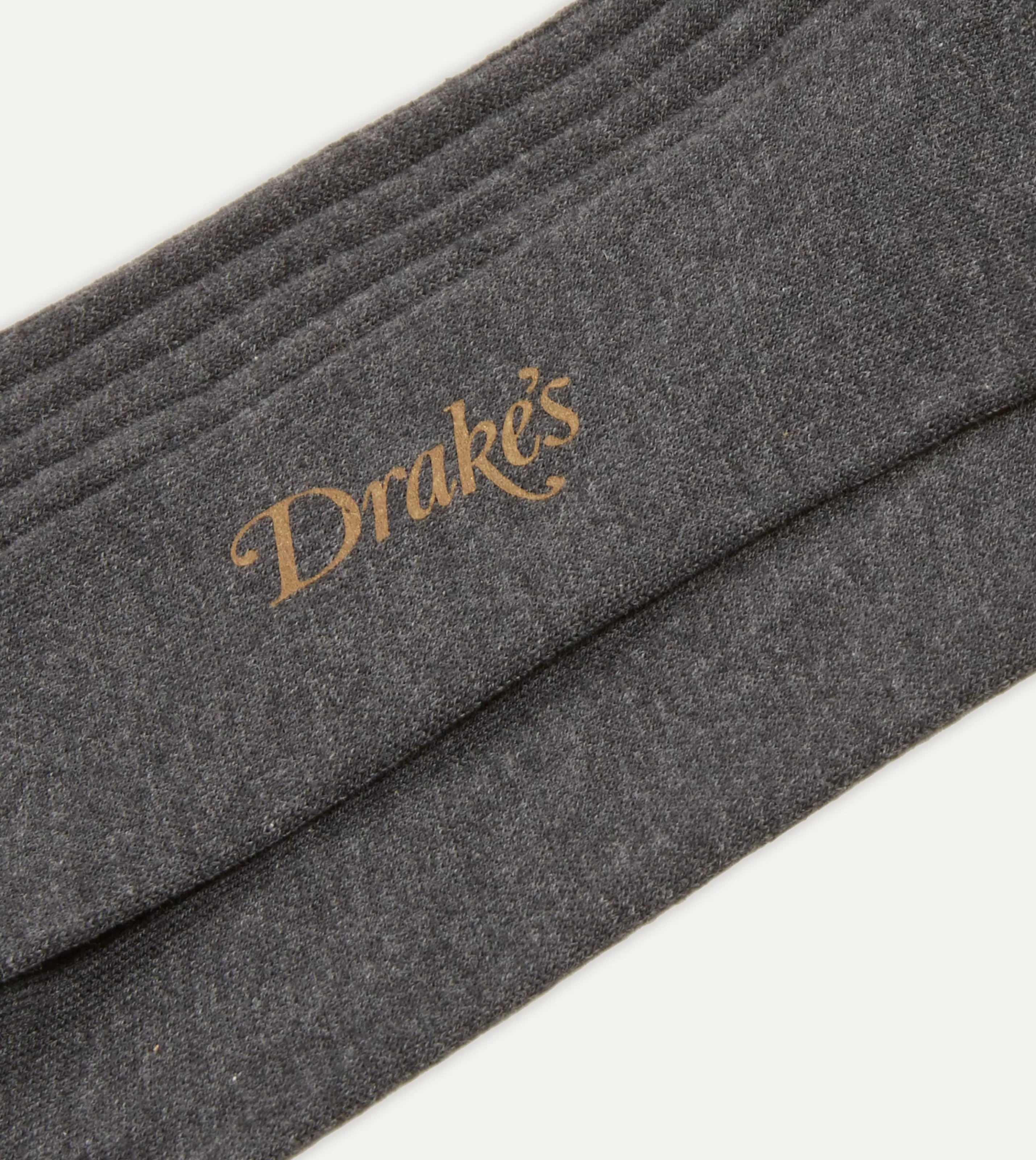 Drake’s Socks | Cotton Over-the-Calf Socks Mid-grey