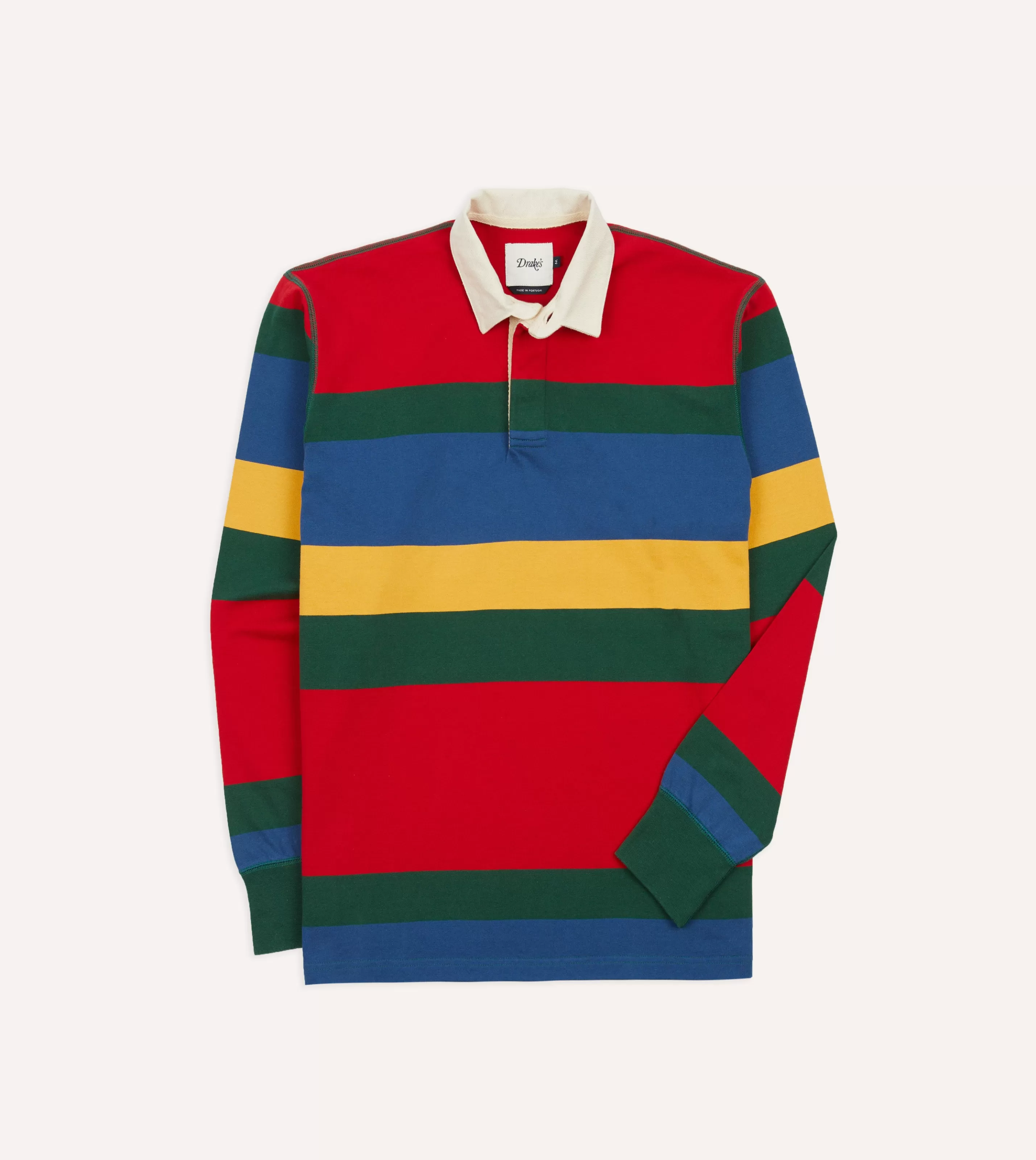 Drake’s Rugby Shirts | Casual Shirts | Multi Stripe Cotton Rugby Shirt