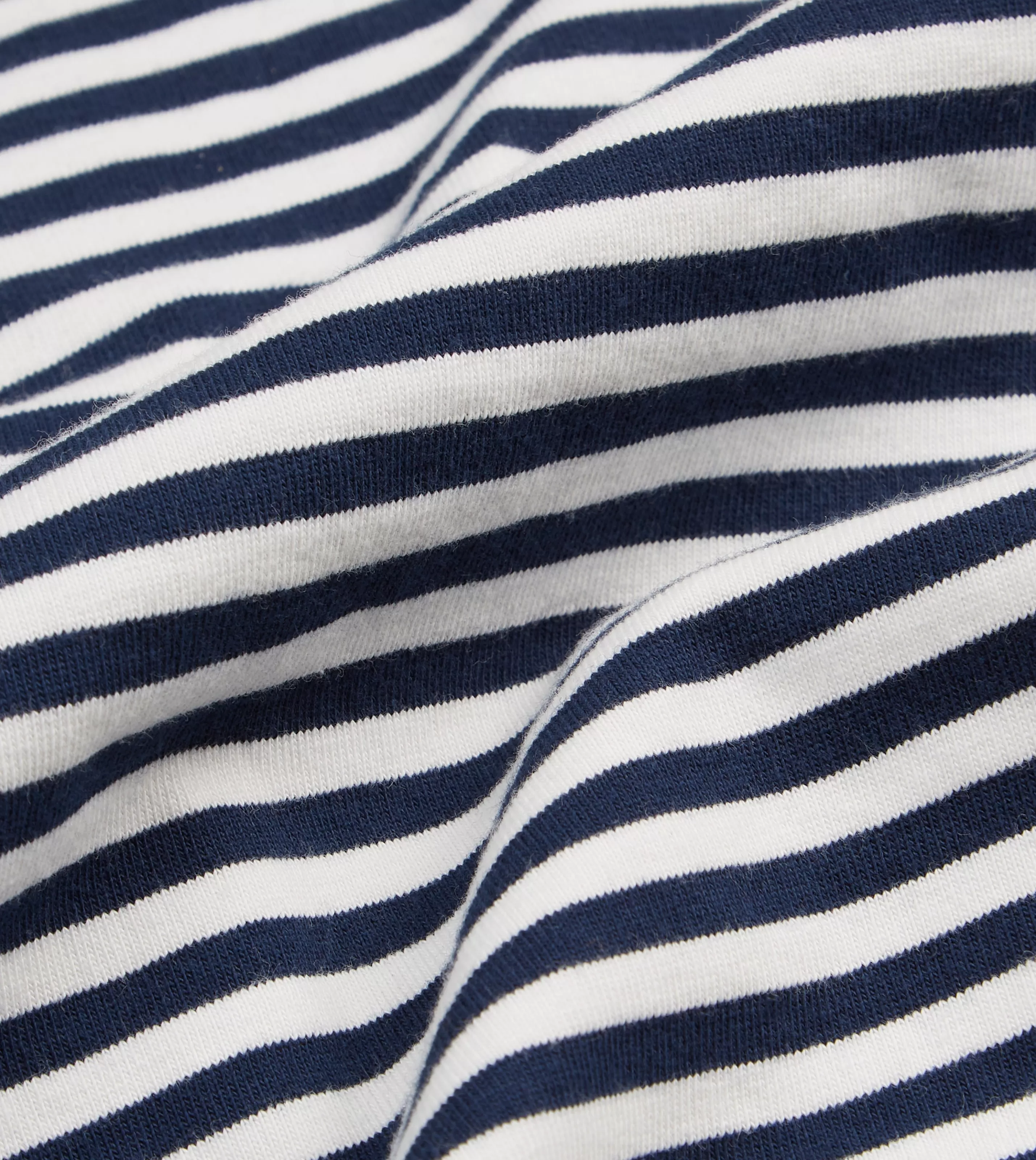 Drake’s Polos & Sweatshirts | Rugby Shirts | Navy And Ecru Stripe Knitted Jersey Cotton Long-Sleeve Polo Shirt