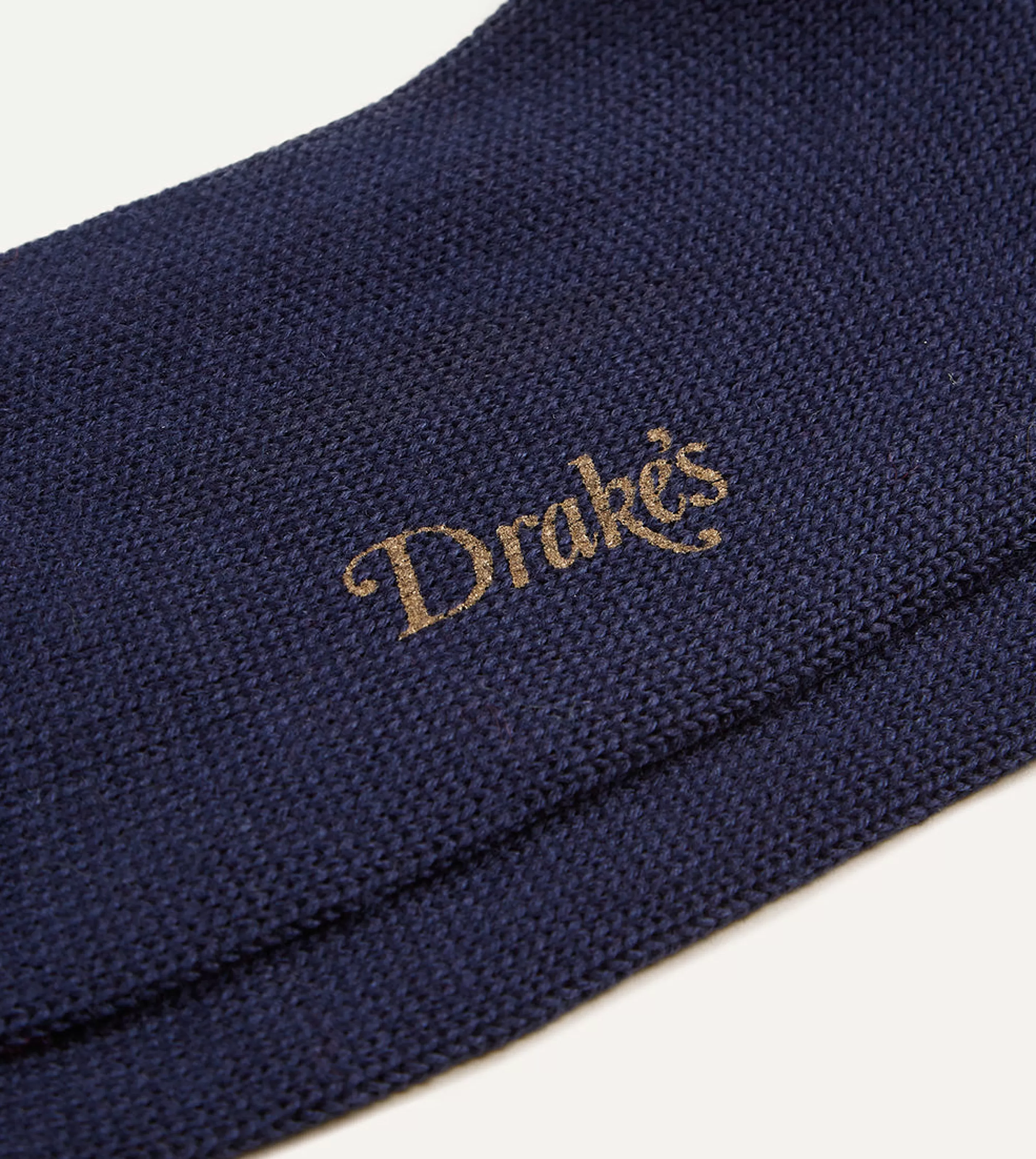 Drake’s Socks | Navy Argyle Wool Cotton Socks