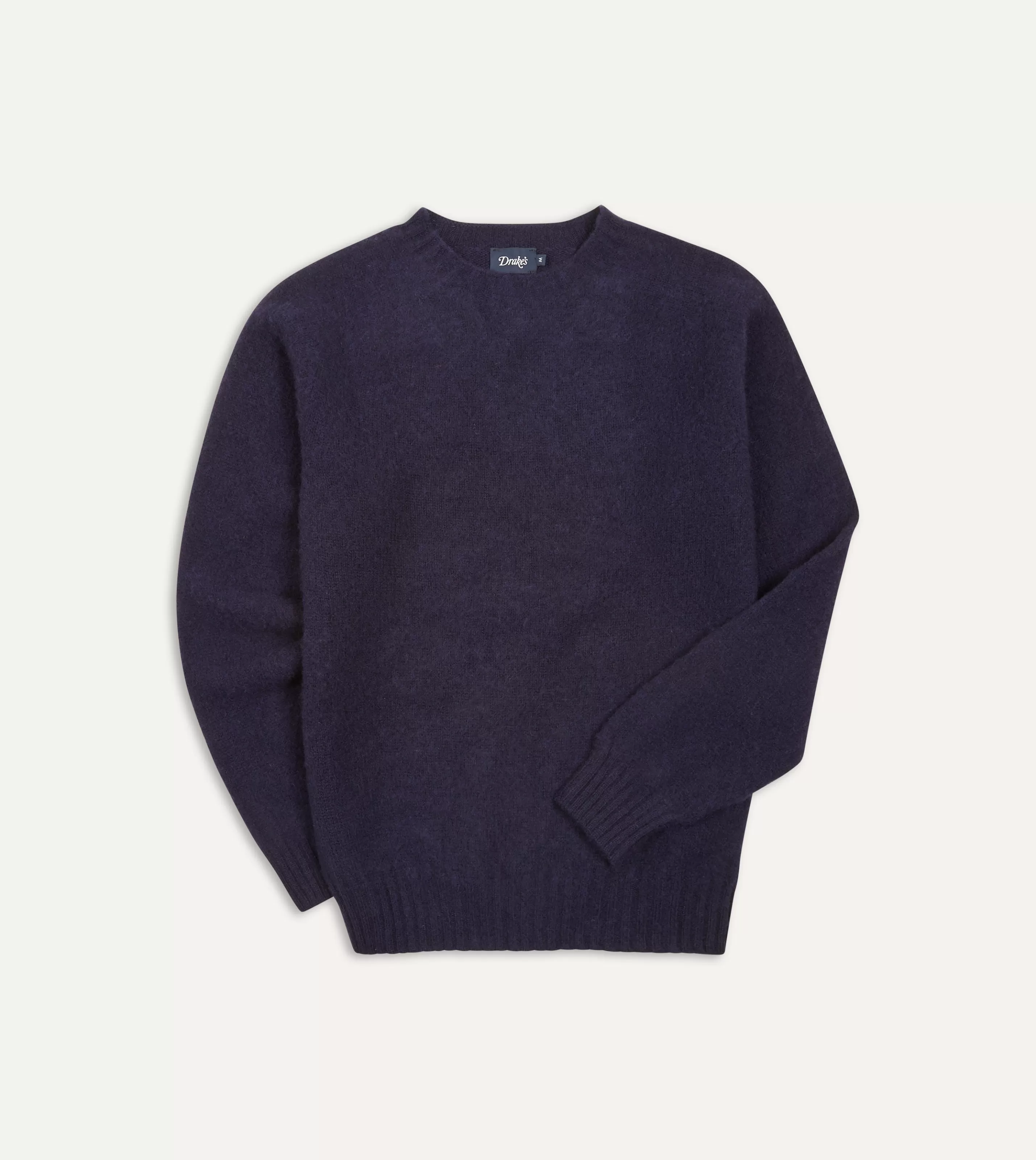 Drake’s Knitwear | Knitwear | Brushed Shetland Crew Neck Jumper Navy