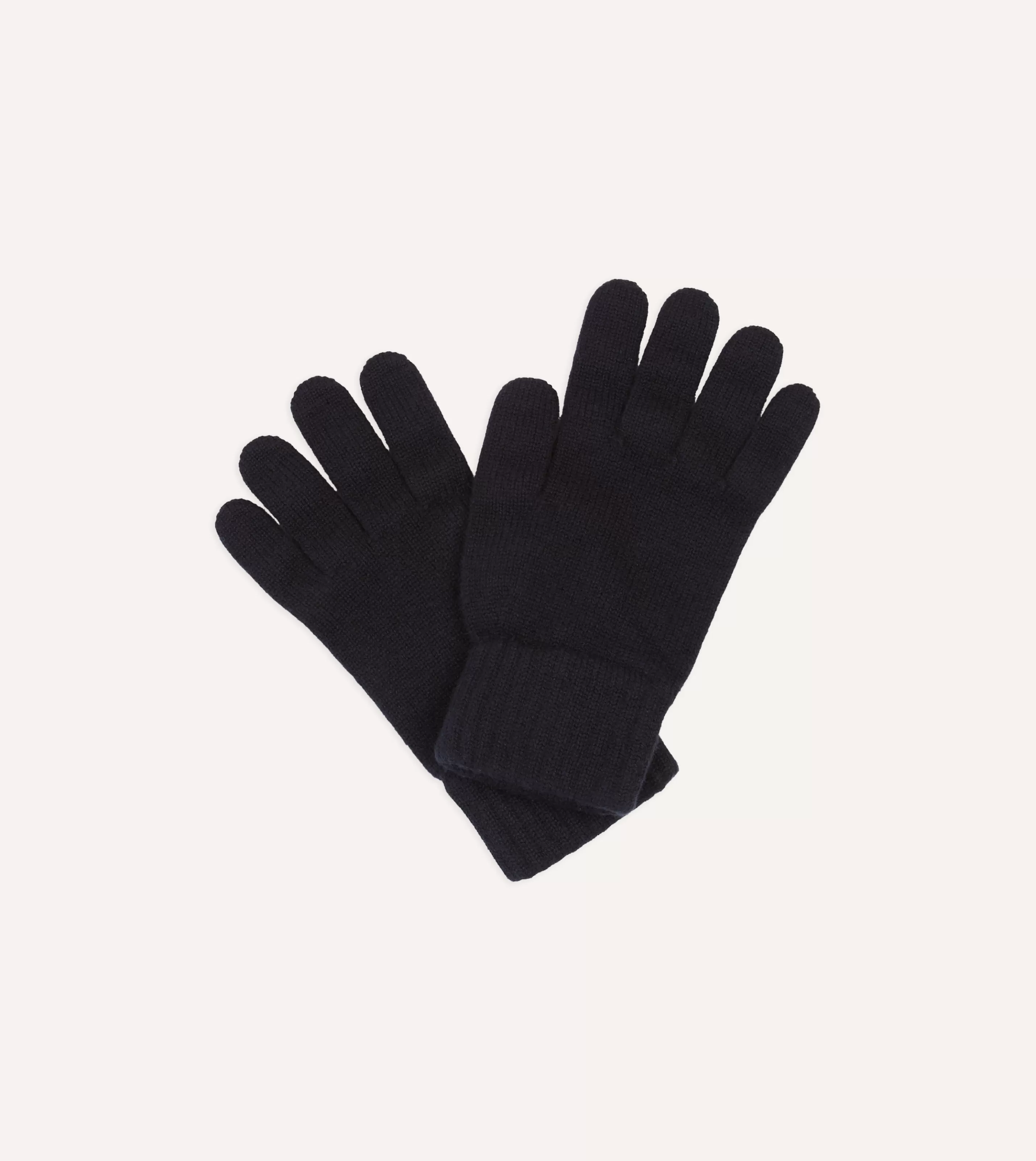 Drake’s Gloves | Navy Cashmere Knitted Gloves